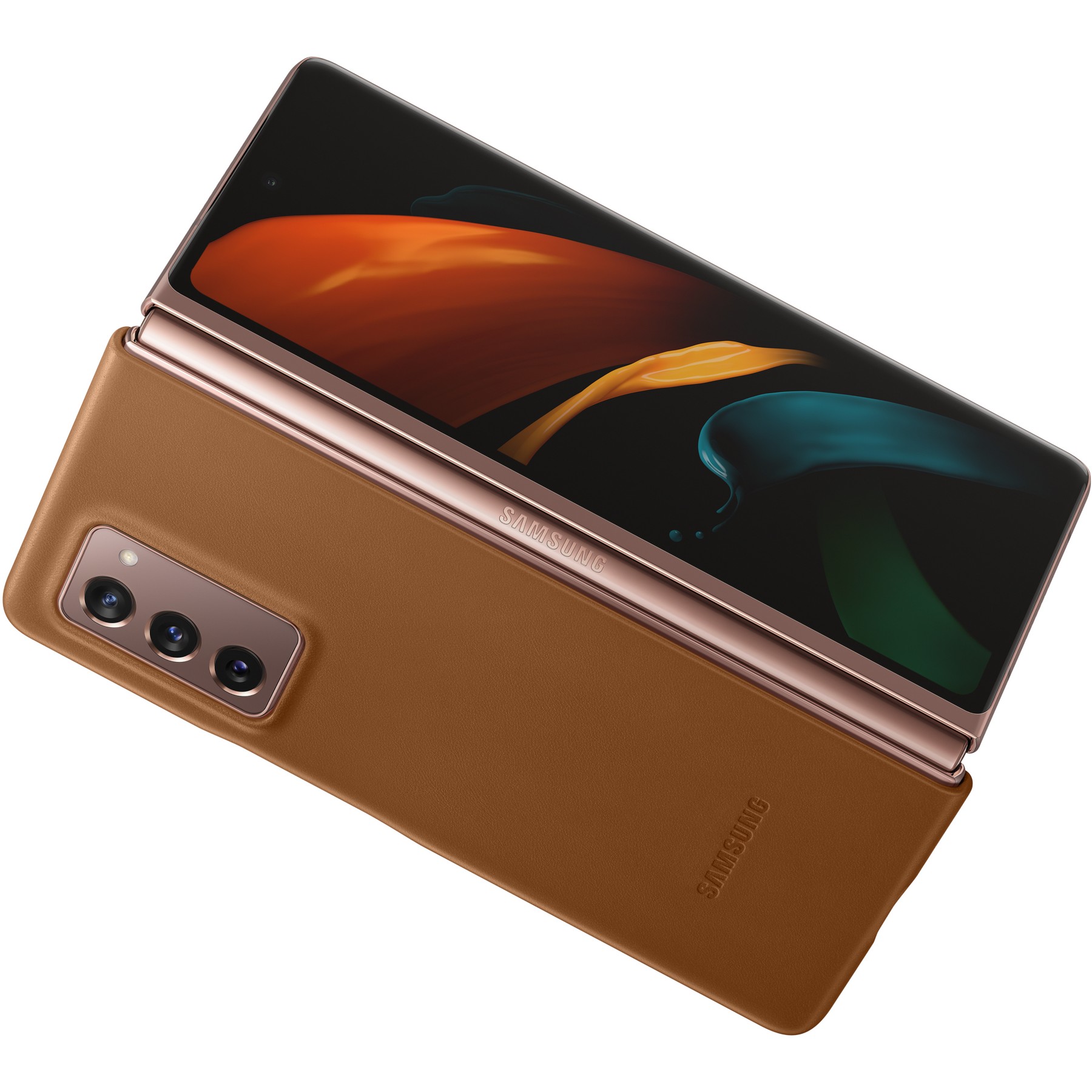 Coque SAMSUNG Fold 2 Cuir brun