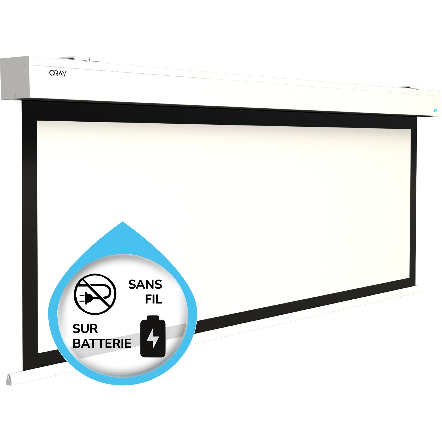 Ecran de projection ORAY ESQUAR 130x232 sur Batterie