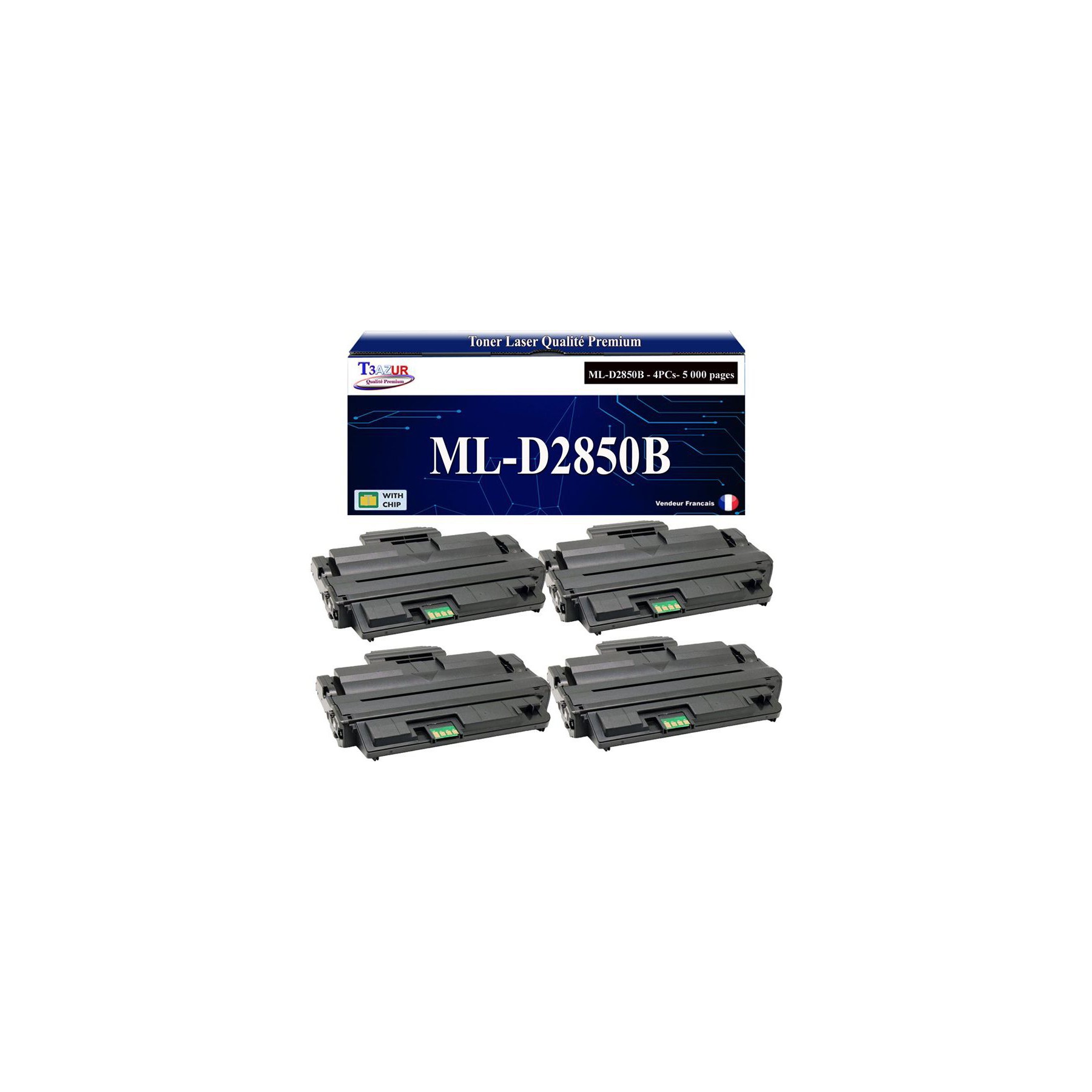 Toner T3AZUR pour Samsung ML-2850D 2851ND MLD2850B x4