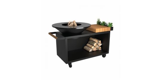 Brasero OFYR Island Black 100 Pro Teak Wood OI4B100W