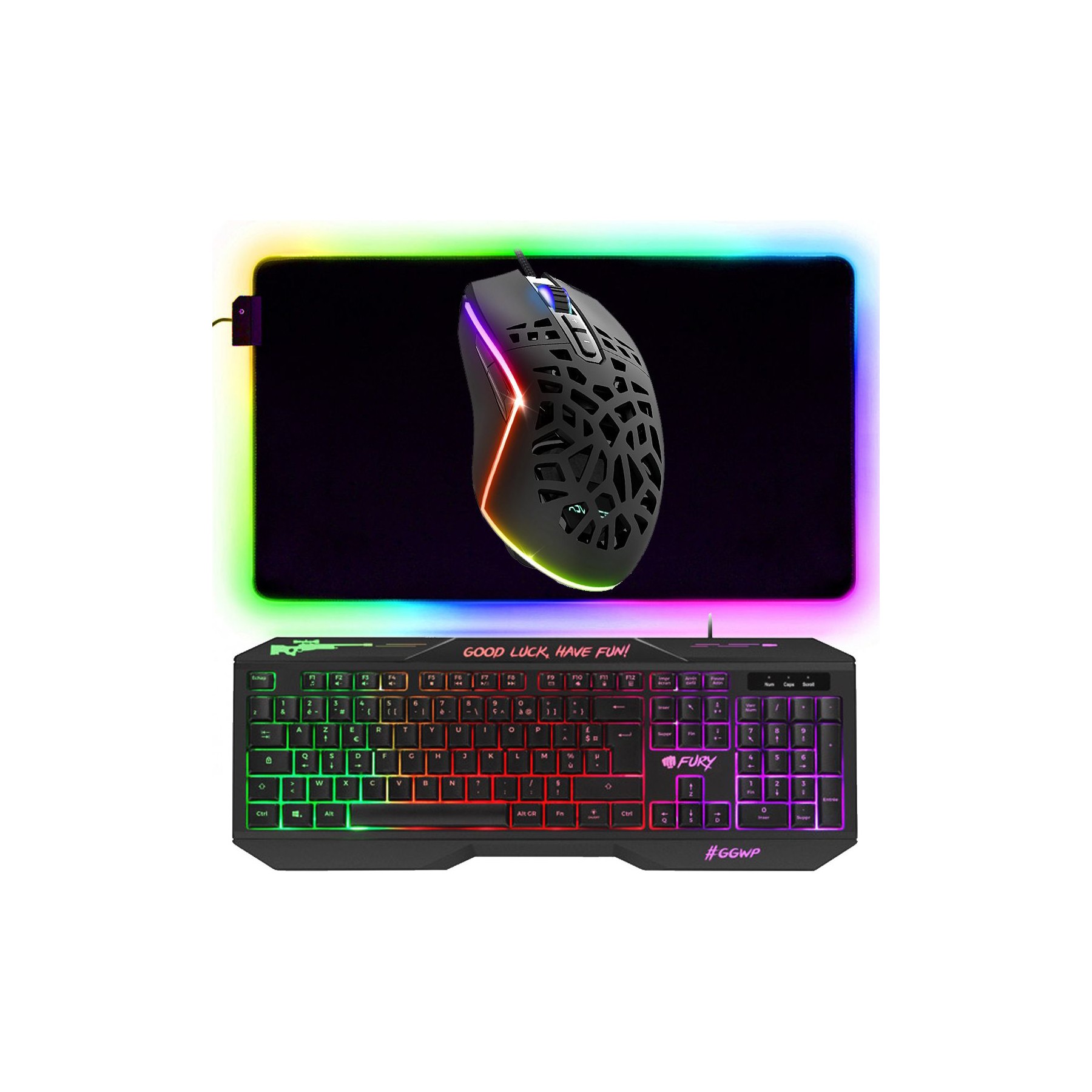 Pack clavier et souris gamer GENERIQUE Pack Gamer Battle Royale 3 en 1 Clavier