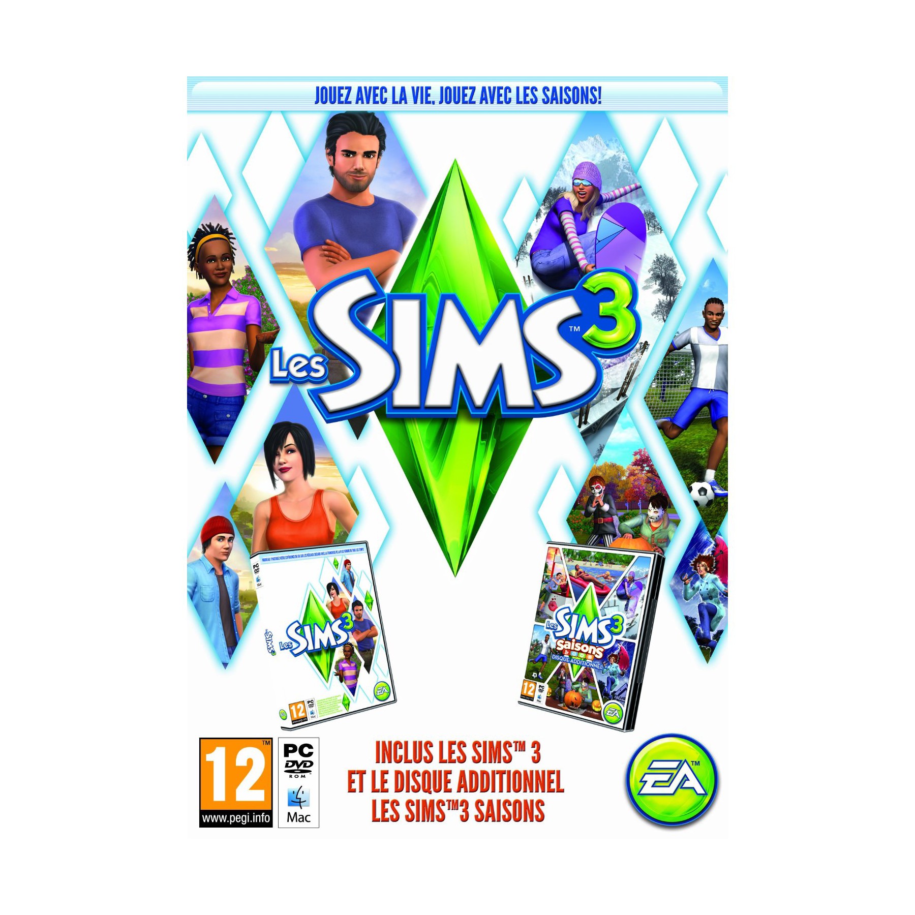 Jeu PC ELECTRONIC ARTS Bipack : Sims 3 + Sims 3 Saisons