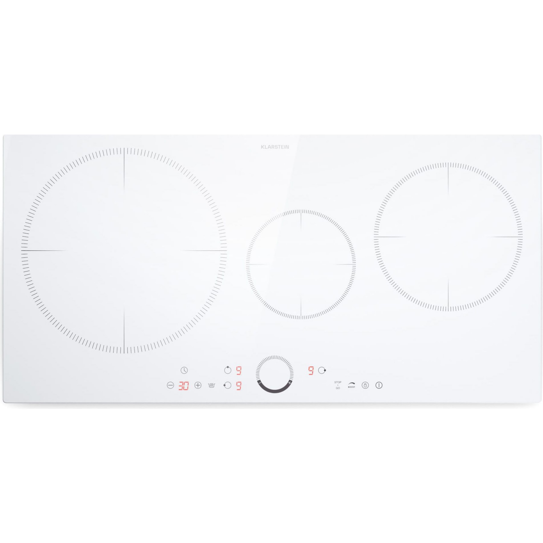 Plaque induction KLARSTEIN Delicatessa 80 cm 3 zones 6000W blanc