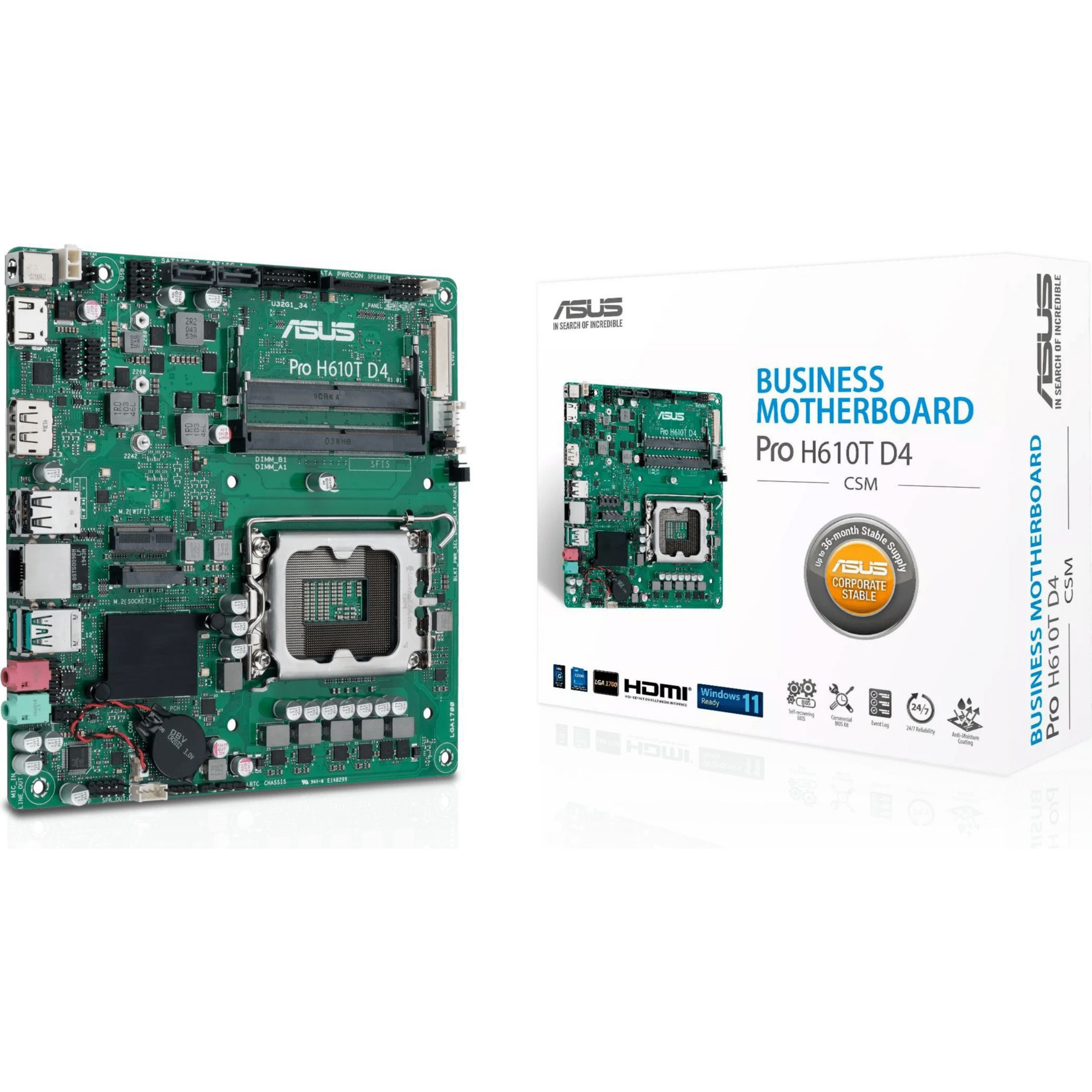 Carte mère ASUS Carte Mère Pro H610T D4-CSM (Intel LGA 1