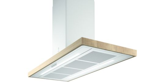 Hotte décorative îlot ELICA BIO ISLAND WH/A/120*58 ROVERE