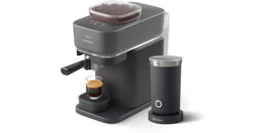 Machine à expresso PHILIPS Baristina BAR303/60 cafetière à grain Noire + mousseur à Lait