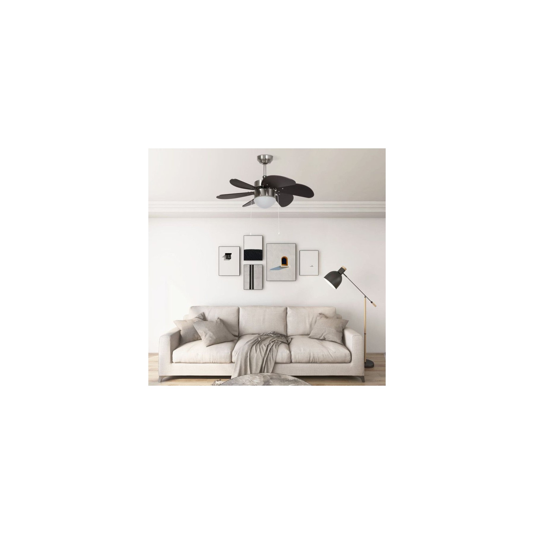 Ventilateur VIDAXL Ventilateur de plafond avec lampe 76 cm