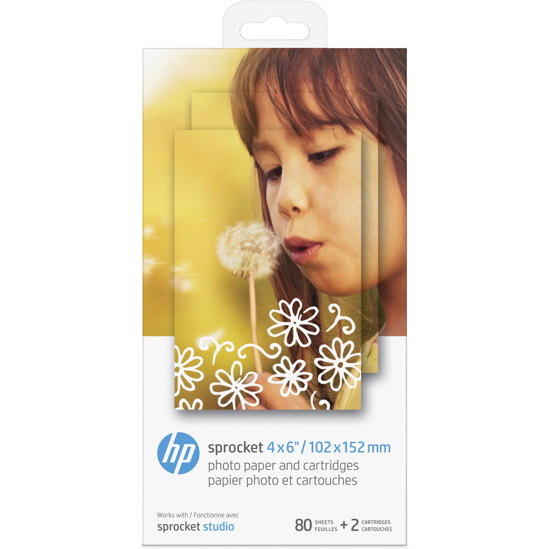 Papier photo instantané HP 2 cartouches + 80 feuilles pour Studio