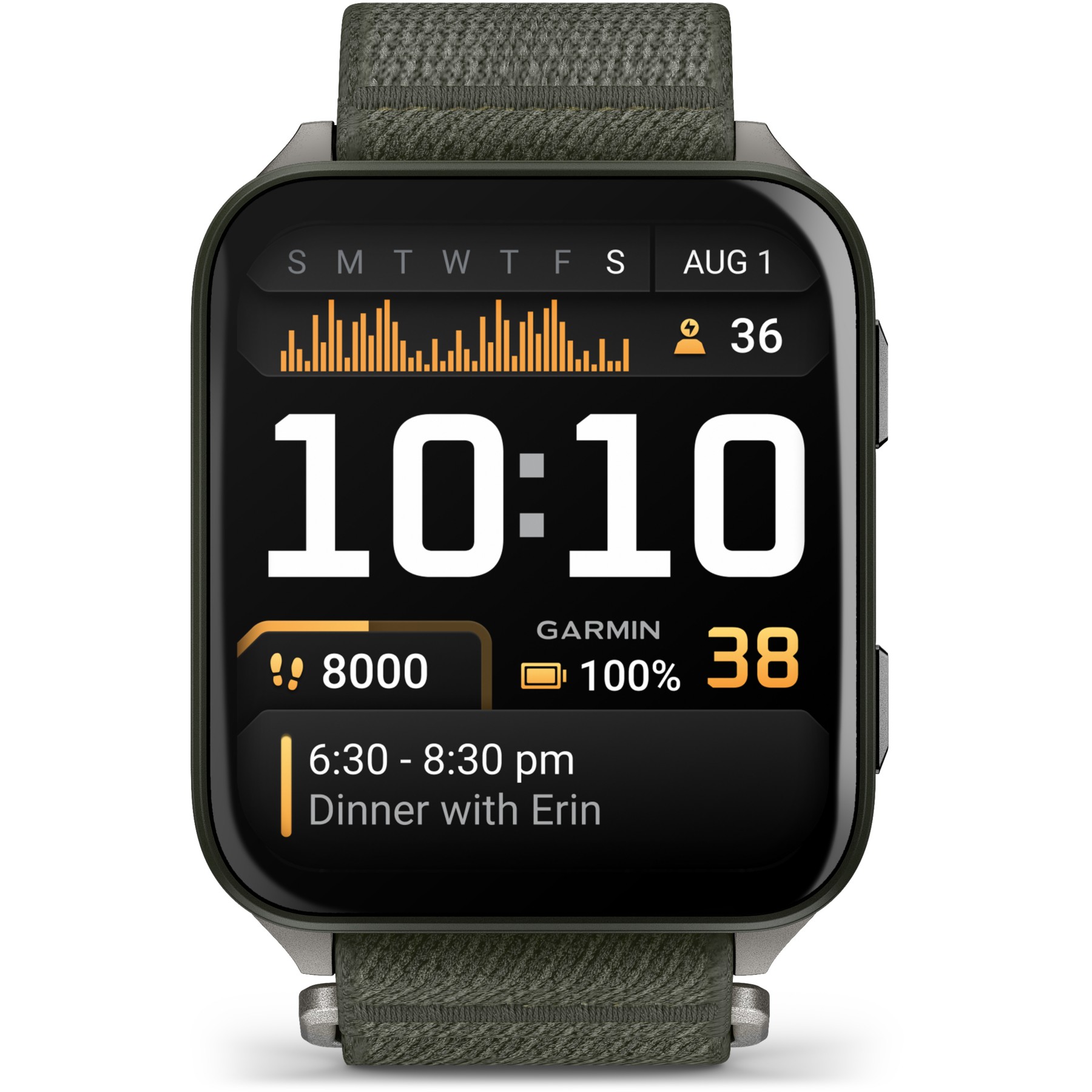 Montre sport GARMIN Venu X1 Sport et santé GPS AMOLED BT Wi-Fi 51,5 mm Noir / Vert