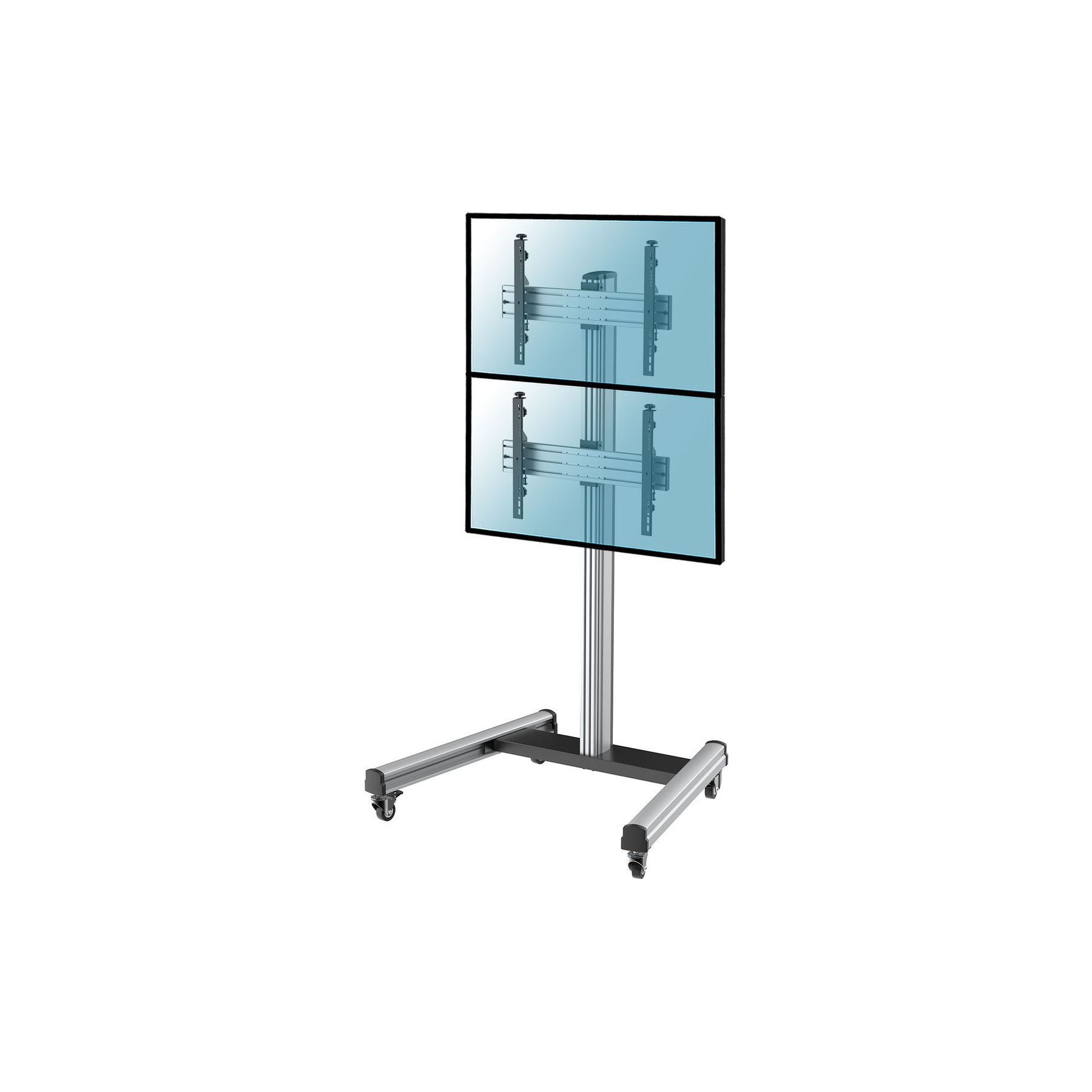 Pied TV KIMEX Support à roulettes 2 écrans TV 40"- 65"