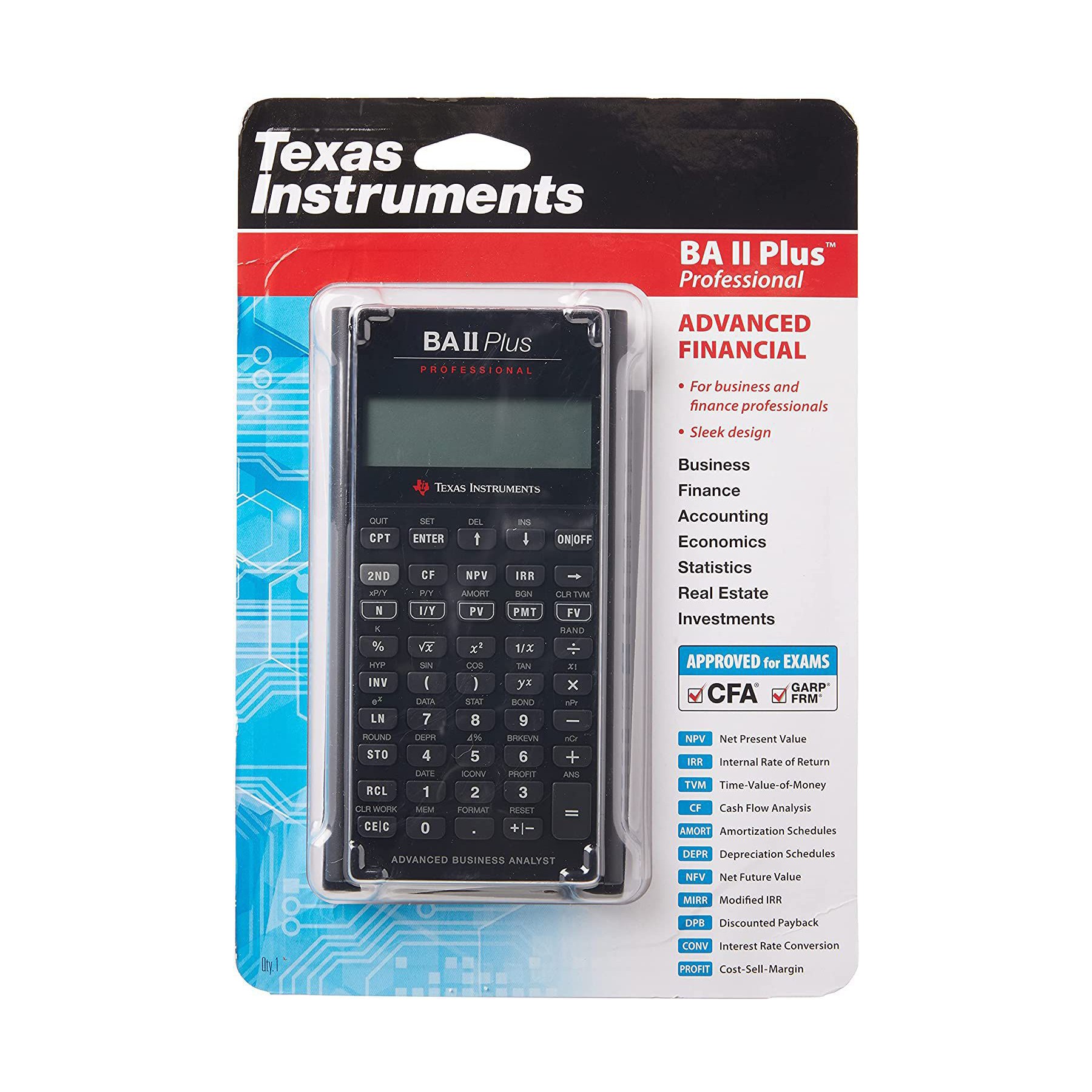 Calculatrice standard TEXAS INSTRUMENTS Texas Instruments BA II Plus Professiona