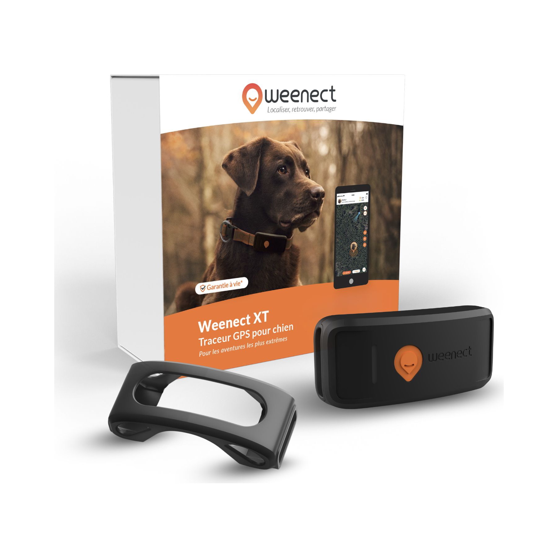 Collier GPS WEENECT XT  traceur GPS chien noir
