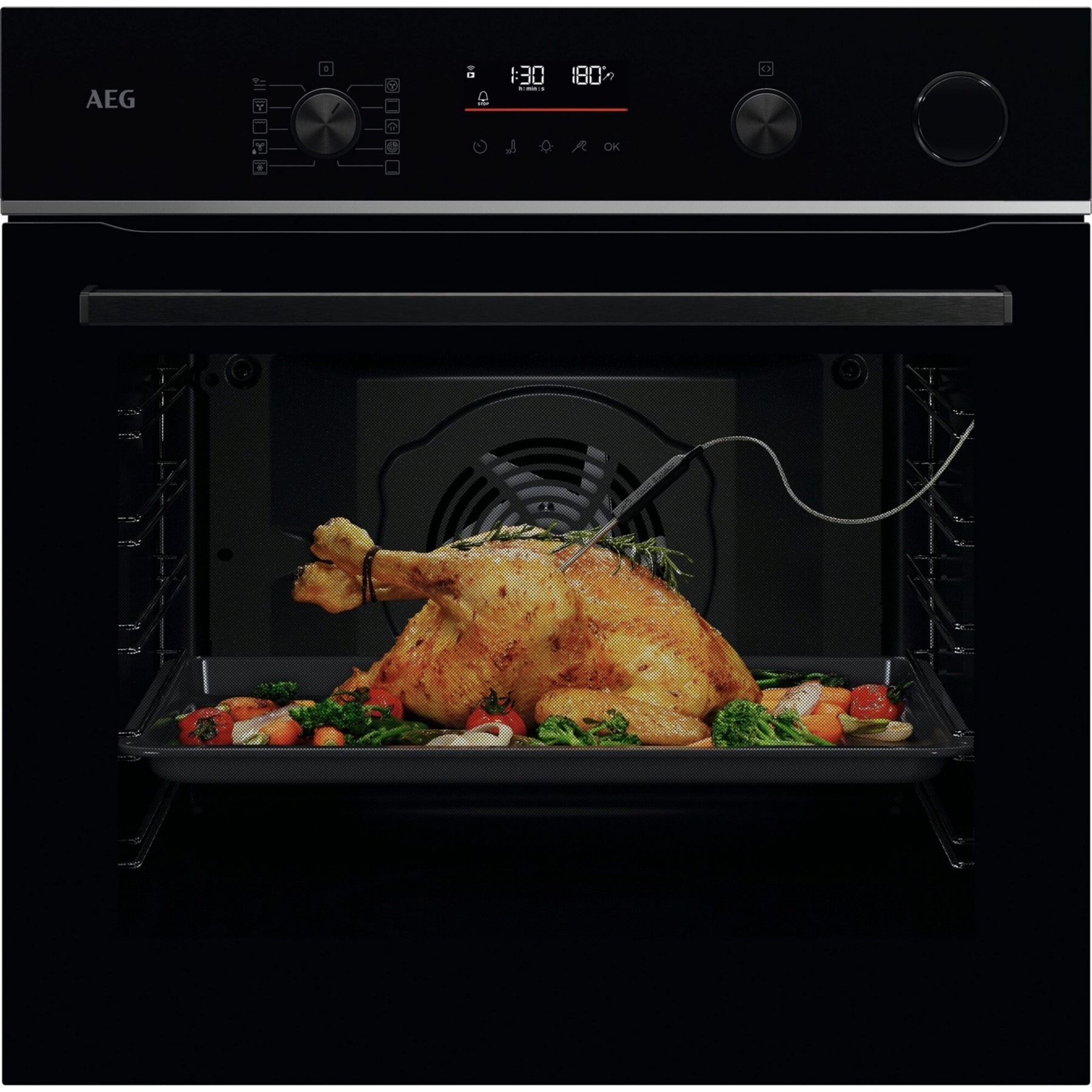 Four encastrable AEG TR6PB511SB - Pyrolyse - Chaleur pulsée - Vapeur - Porte froide - Rails télescopiques