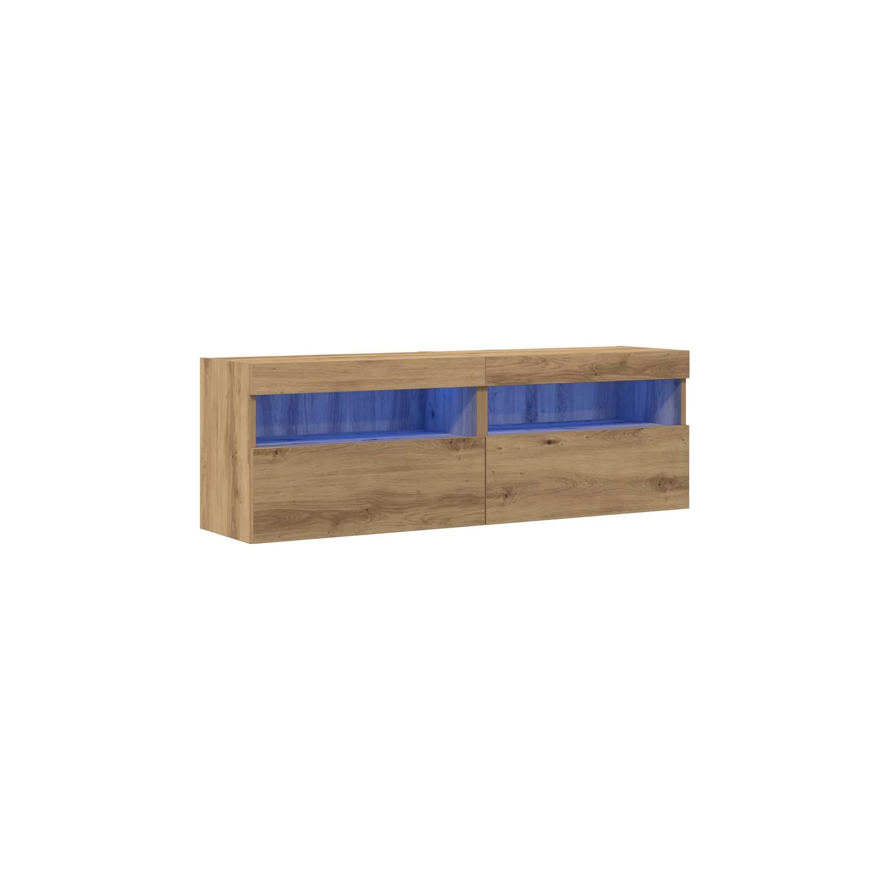 Meuble TV HELLOSHOP26 Lot de 2 meubles TV muraux modernes avec