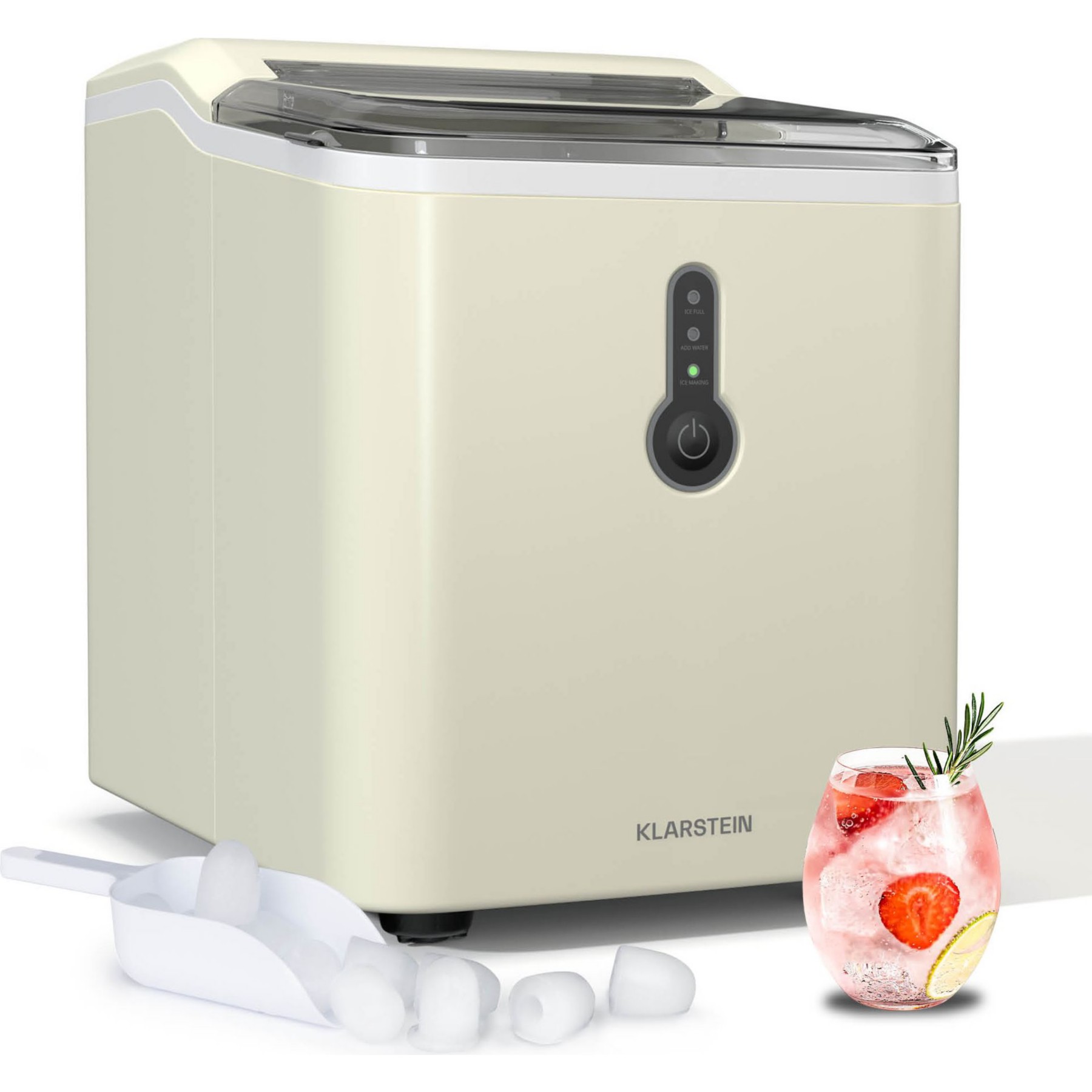 Machine à glaçons KLARSTEIN Chillout 12kg/24h réservoir 1,5L beige