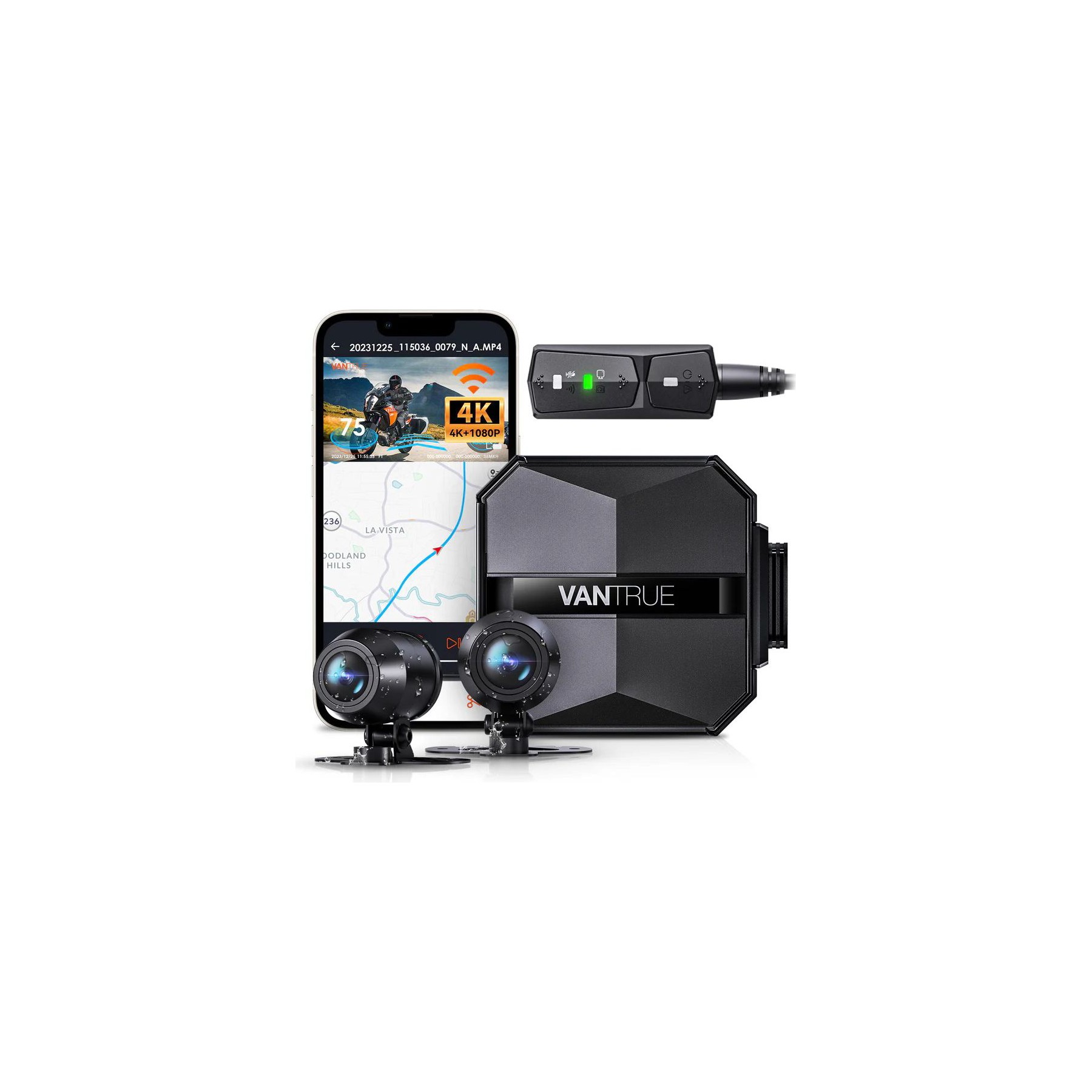 VANTRUE Falcon 1 2ch 4K+1080P Moto
