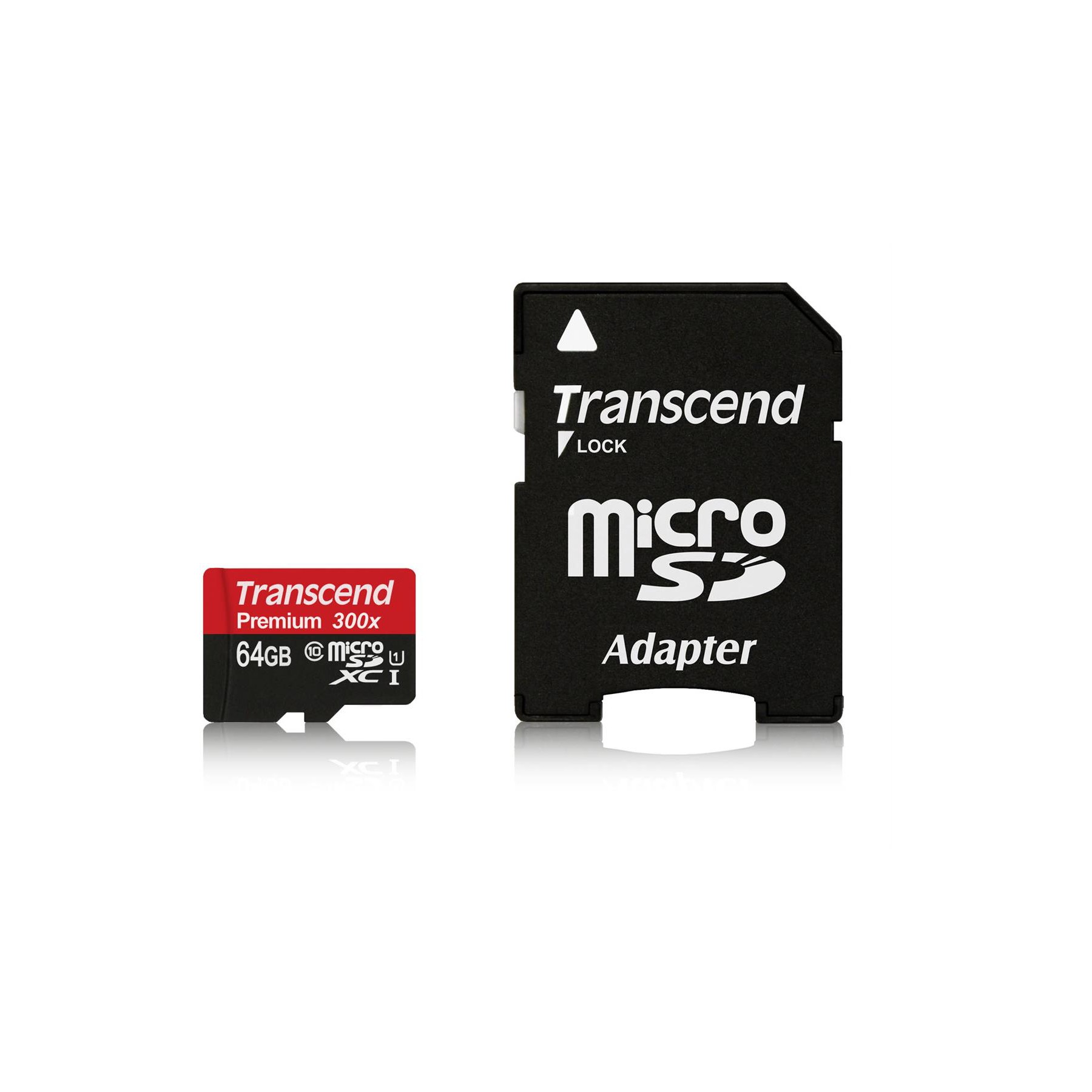 Carte Micro SD TRANSCEND 64 Go microSDHC U1 + adaptateur