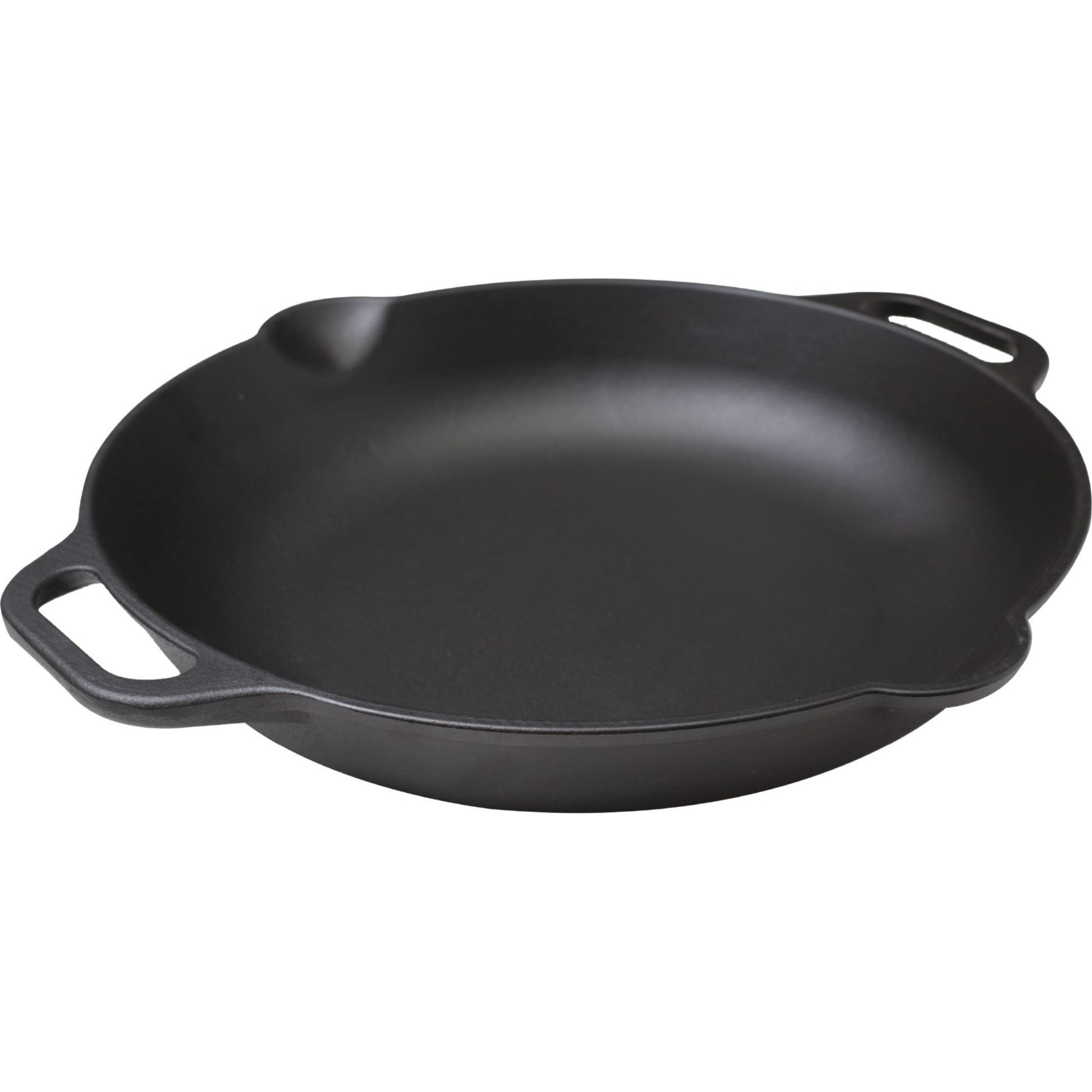 Poêle à paëlla VICTORIA COOKWARE Fonte Naturelle 33cm, pour le Feu, Four