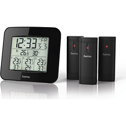 Station météo HAMA "EWS-Trio", avec trois sondes, noires