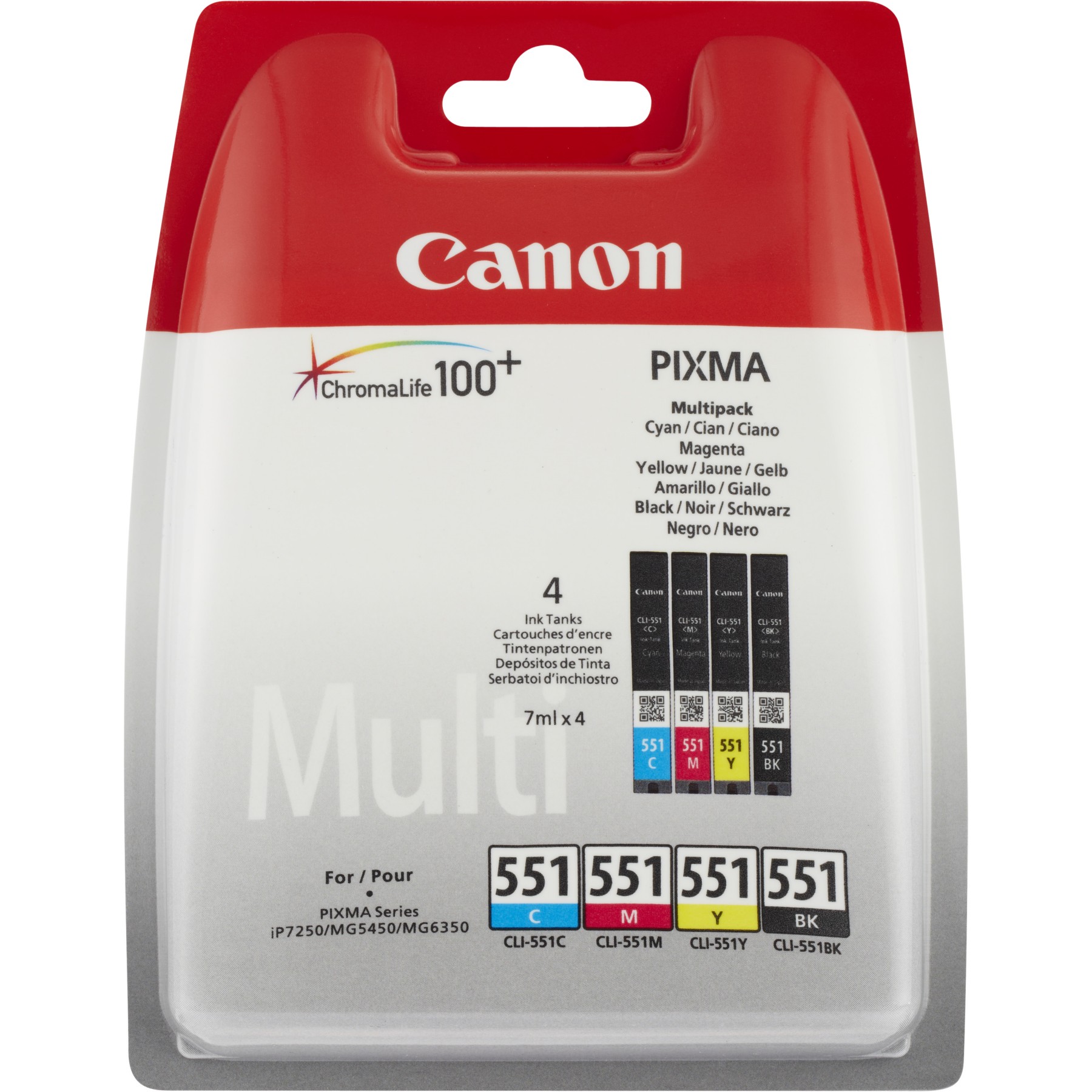 Cartouche d'encre CANON CLI551 N/C/M/J