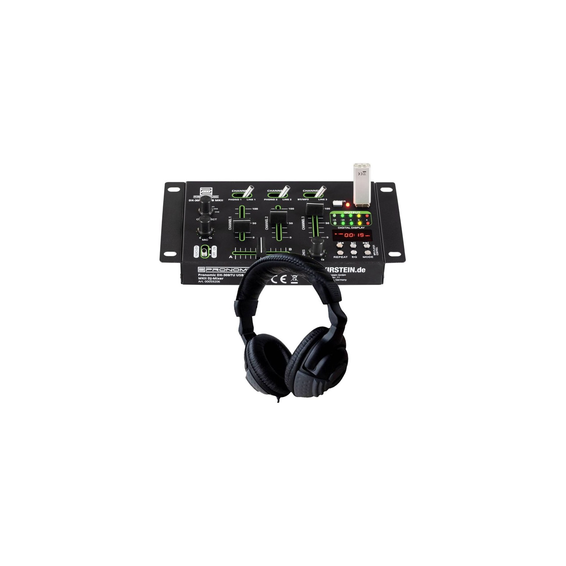Table de mixage PRONOMIC DX-30BTU MKII BT USB 3CH Cue