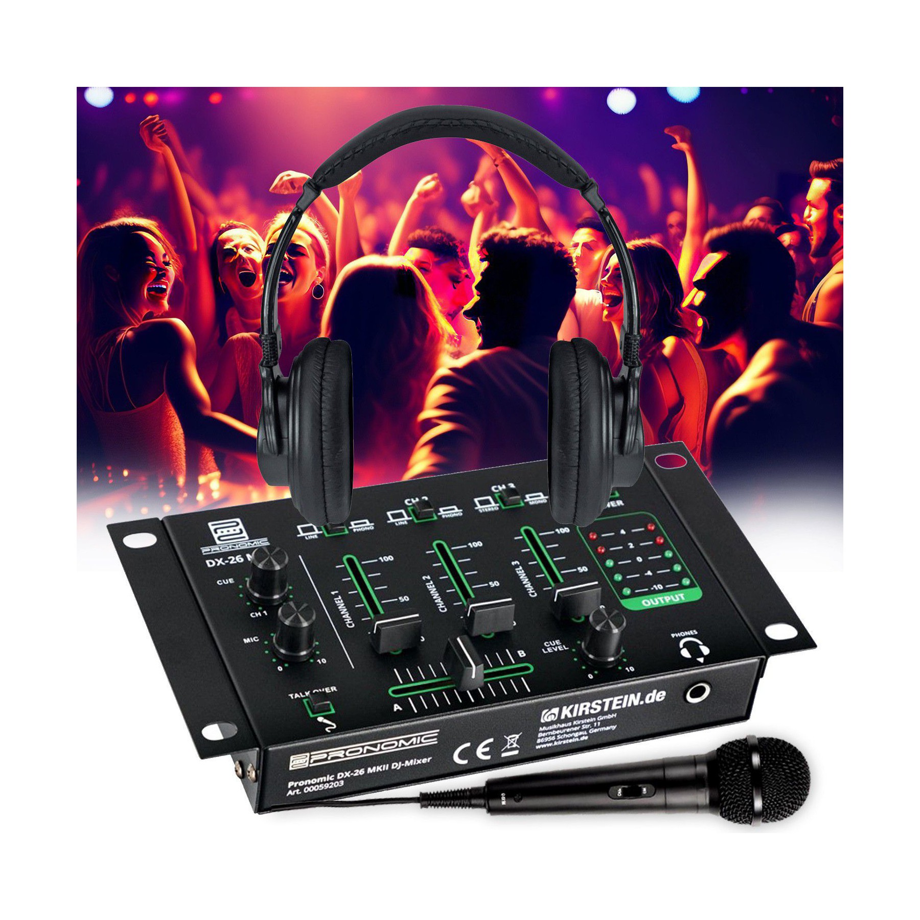 Table de mixage BM SONIC DX-26 MKII 3 canaux Casque DJ et Micro