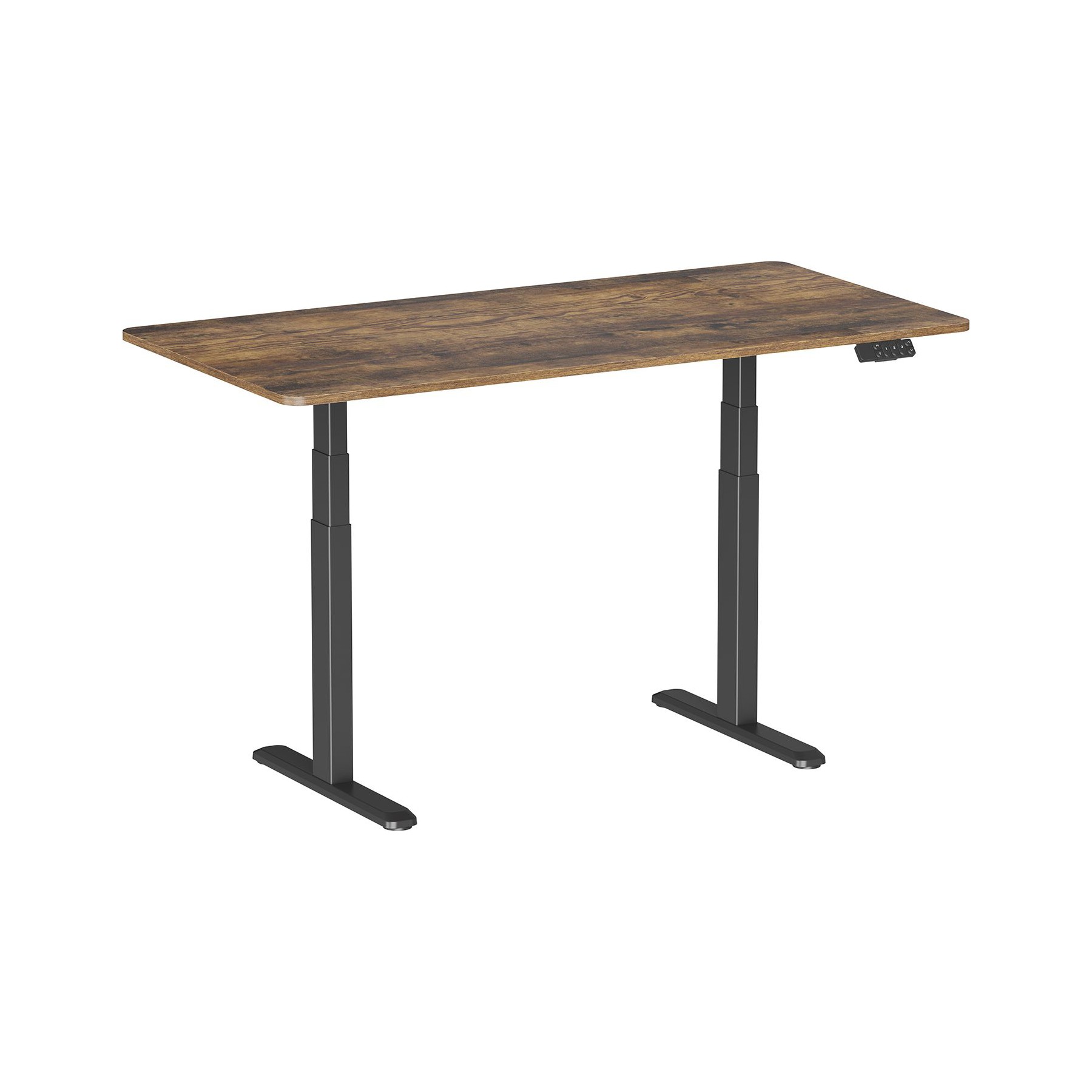Bureau ergonomique KIMEX Plateau brun 150x75cm Bords ronds
