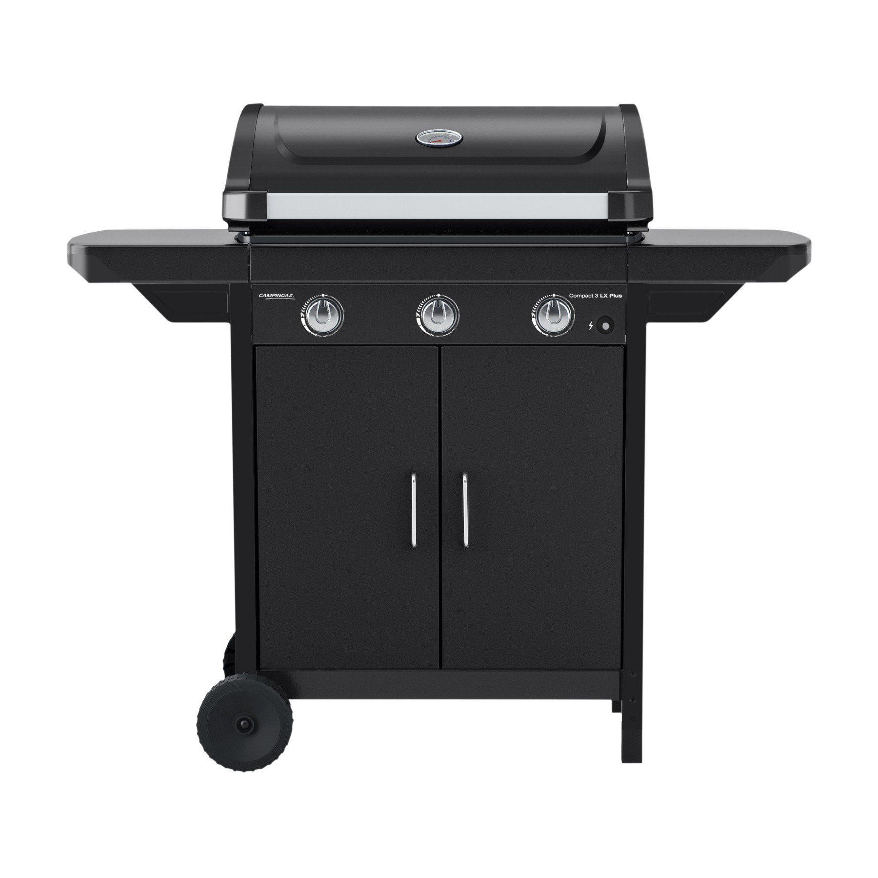 Barbecue gaz CAMPINGAZ COMPACT 3 LX PLUS noir grille et plancha 3 brûleurs sur chariot, 61x35 cm