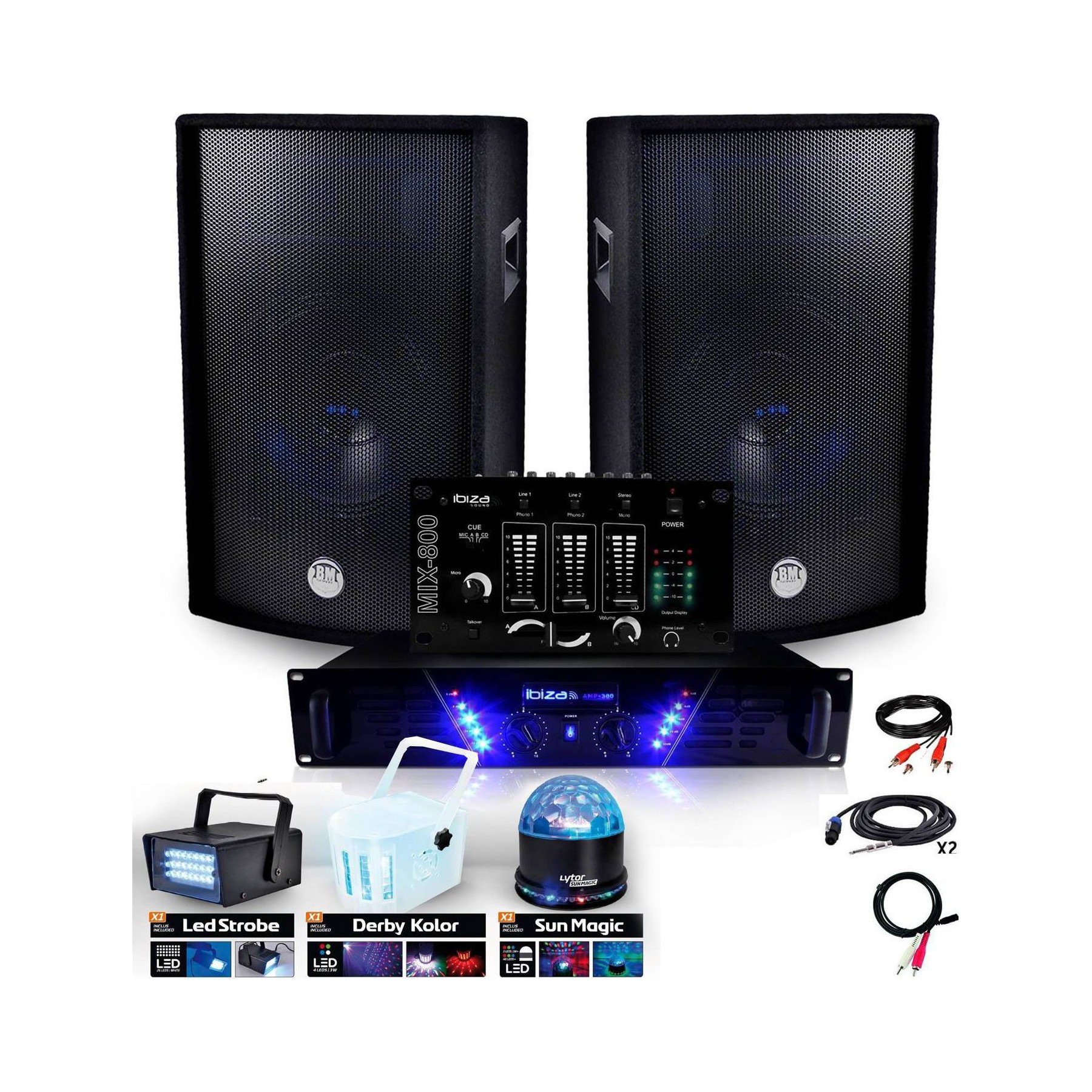 Pack sono IBIZA Pack Sono Ampli 480W + HP BMS-12 de 2x60