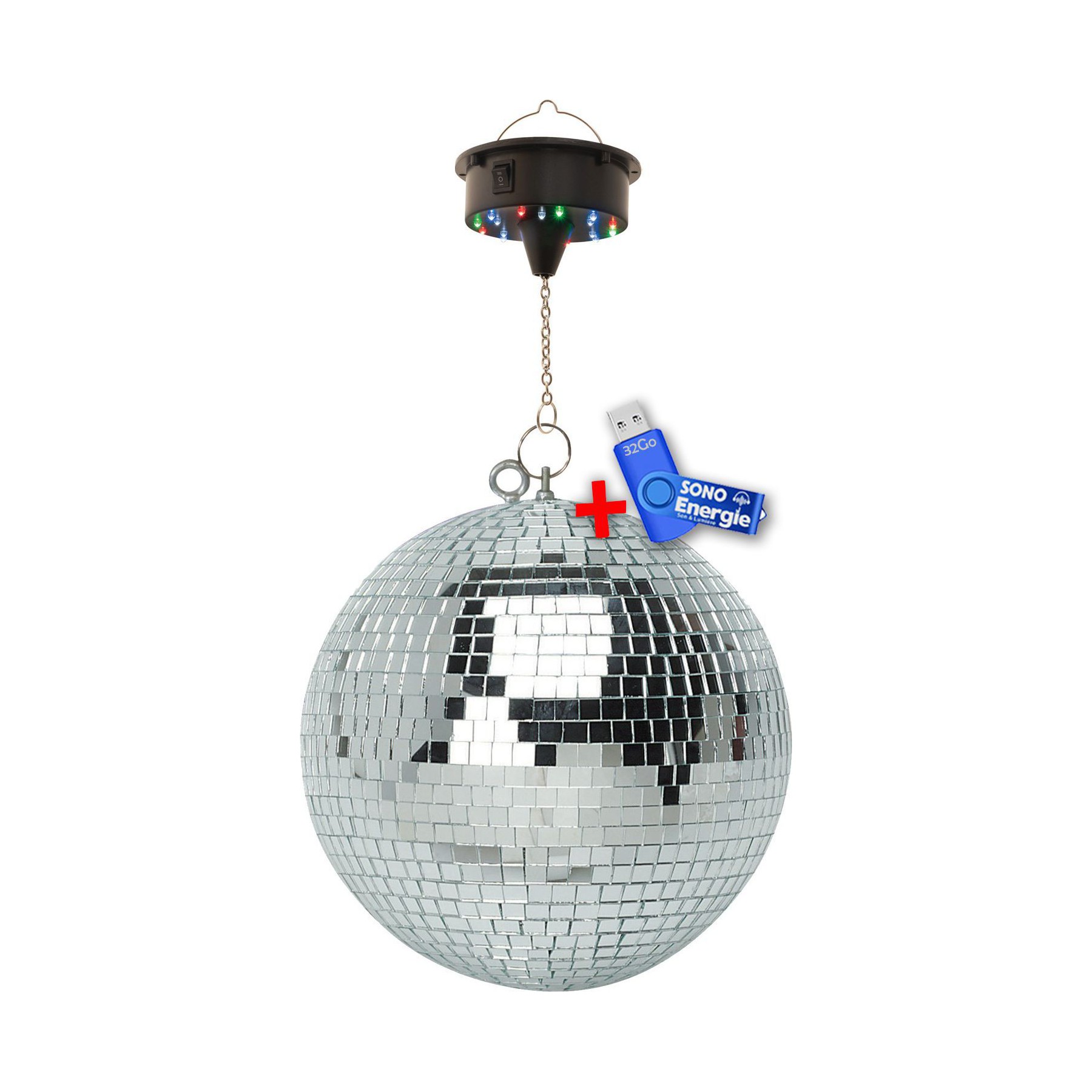 Jeu de lumières FX-LAB Boule à Facettes Argentée 50cm FXLab ave