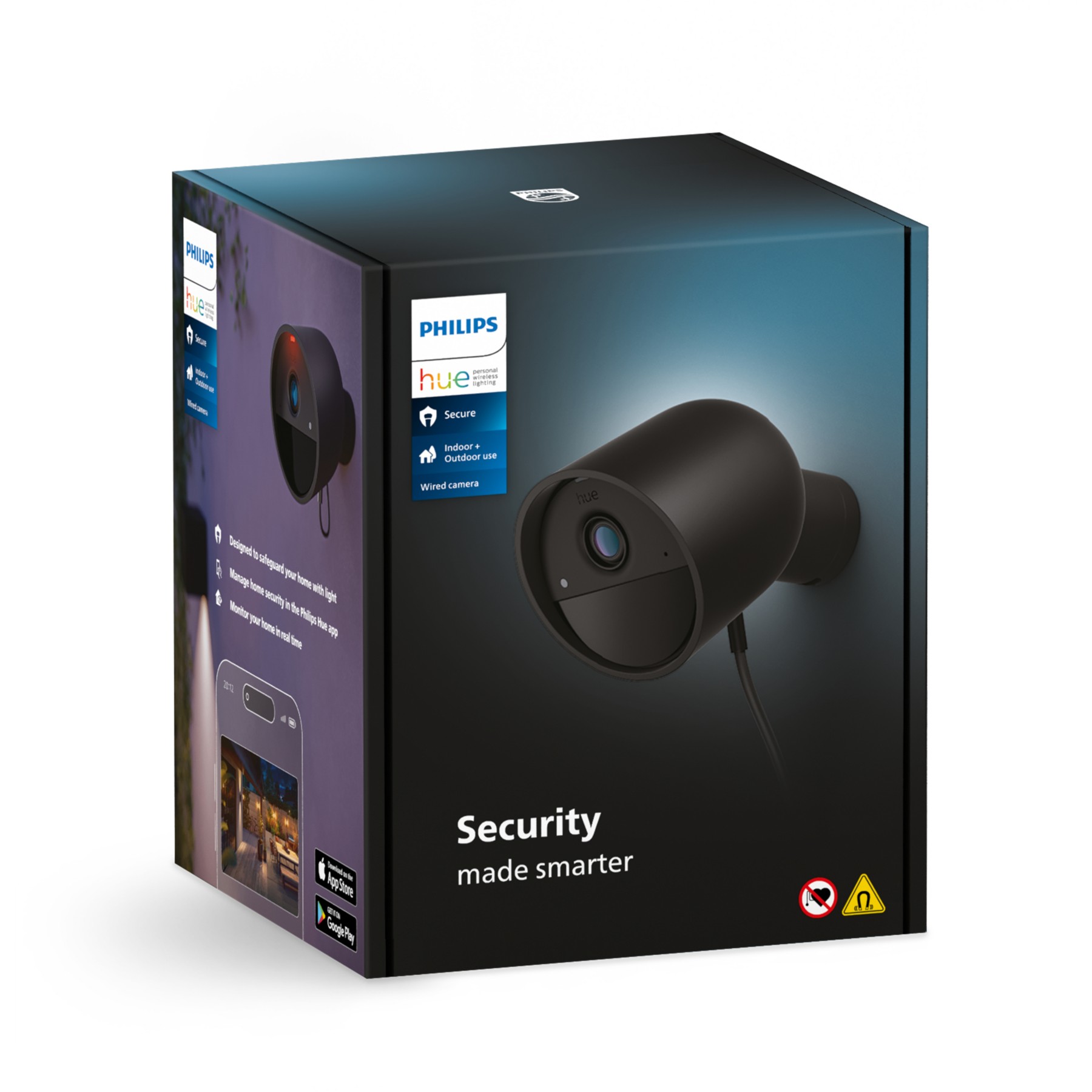 Caméra de surveillance PHILIPS HUE SECURE filaire noire
