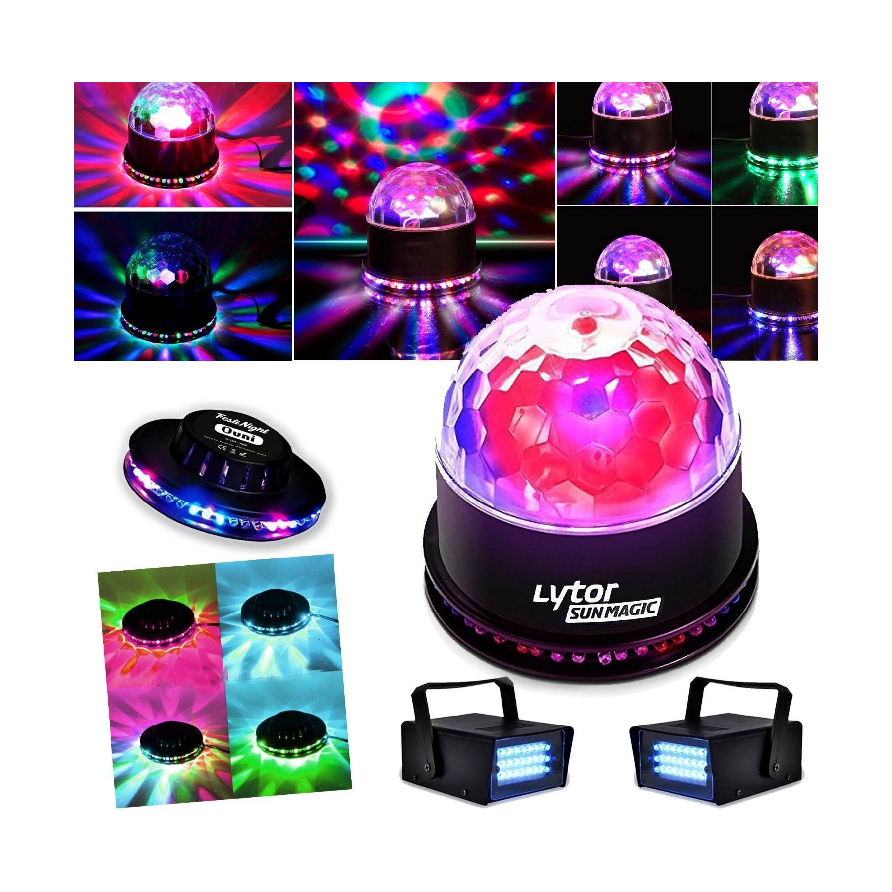 Jeu de lumières LYTOR Pack Soirée FIESTA SUNMAGIC + 2 LED STRO