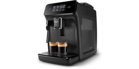 Expresso Broyeur PHILIPS EP1220/00 cafetière à grain série 1200, mousseur à lait, 2 boissons, Noir Mat