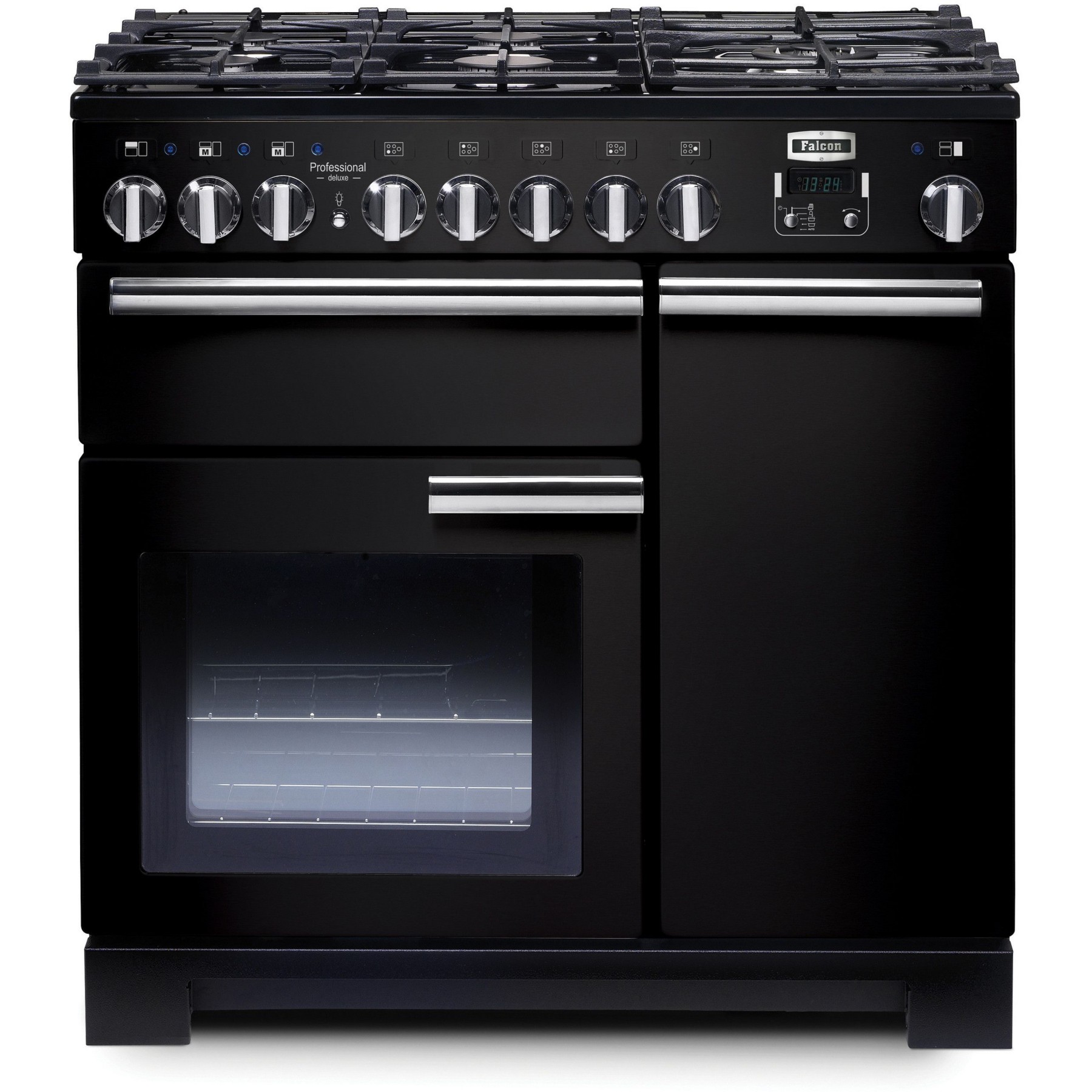 Piano de cuisson gaz FALCON PRO DELUX90 MIXT NOIR/CHROME