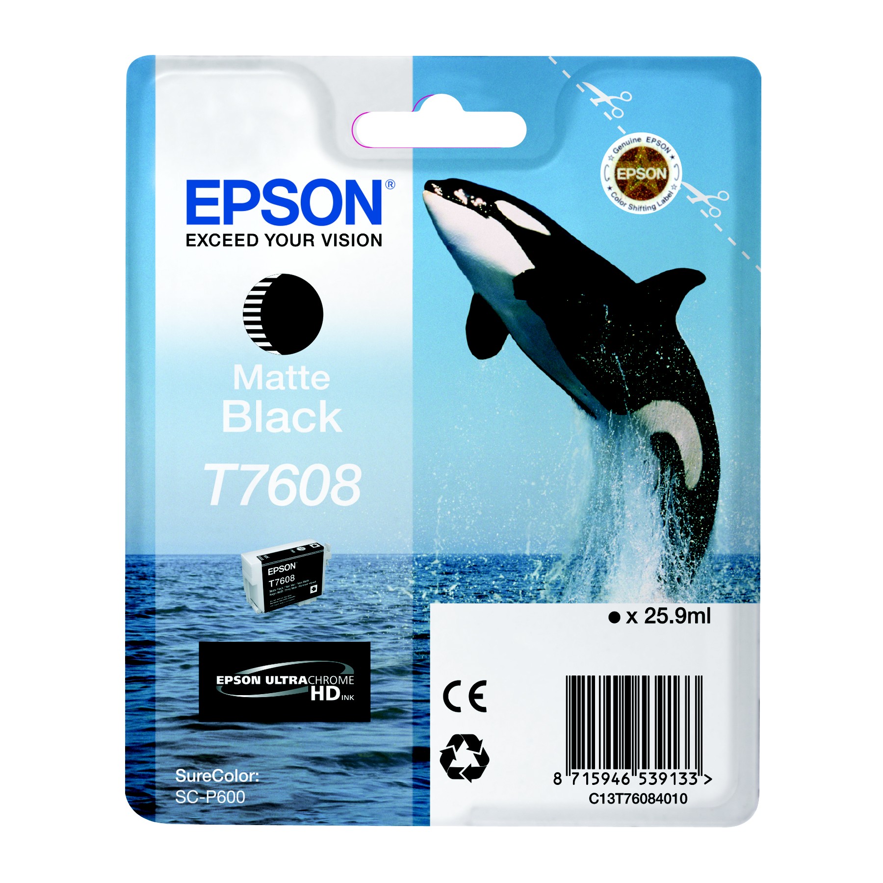 Cartouche d'encre EPSON T7608 noir mat Orque