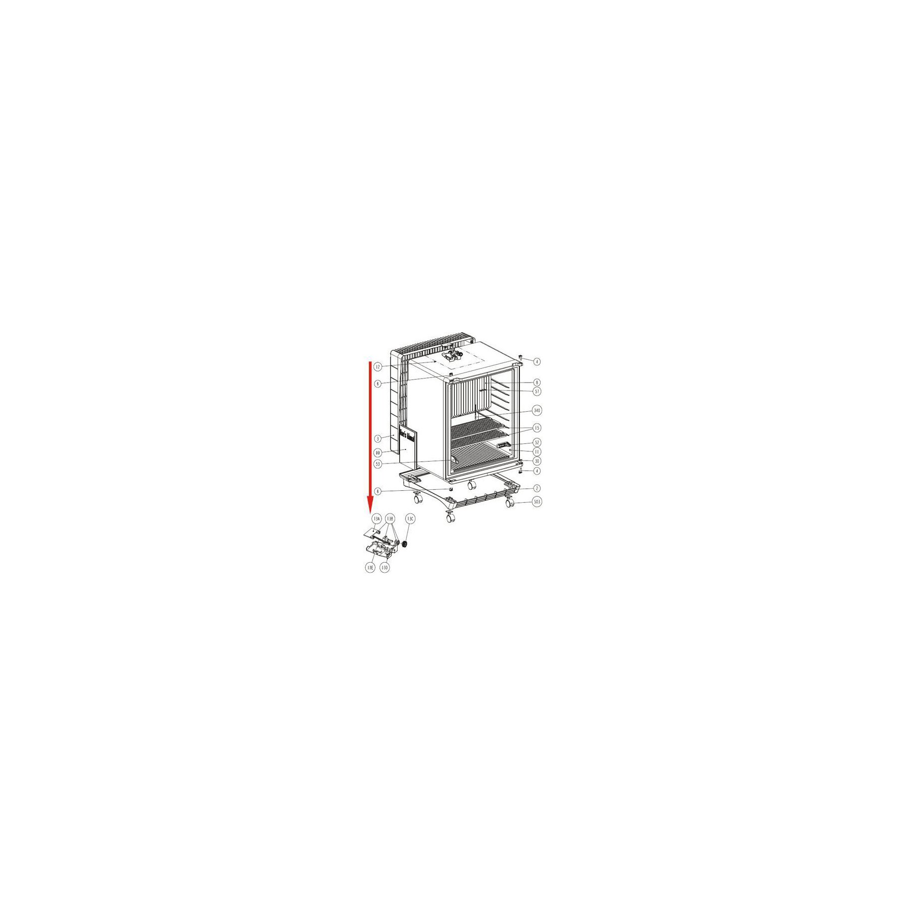 Bac DOMETIC ECLAIRAGE COMPLET DS REP 12 POUR REFRIGE