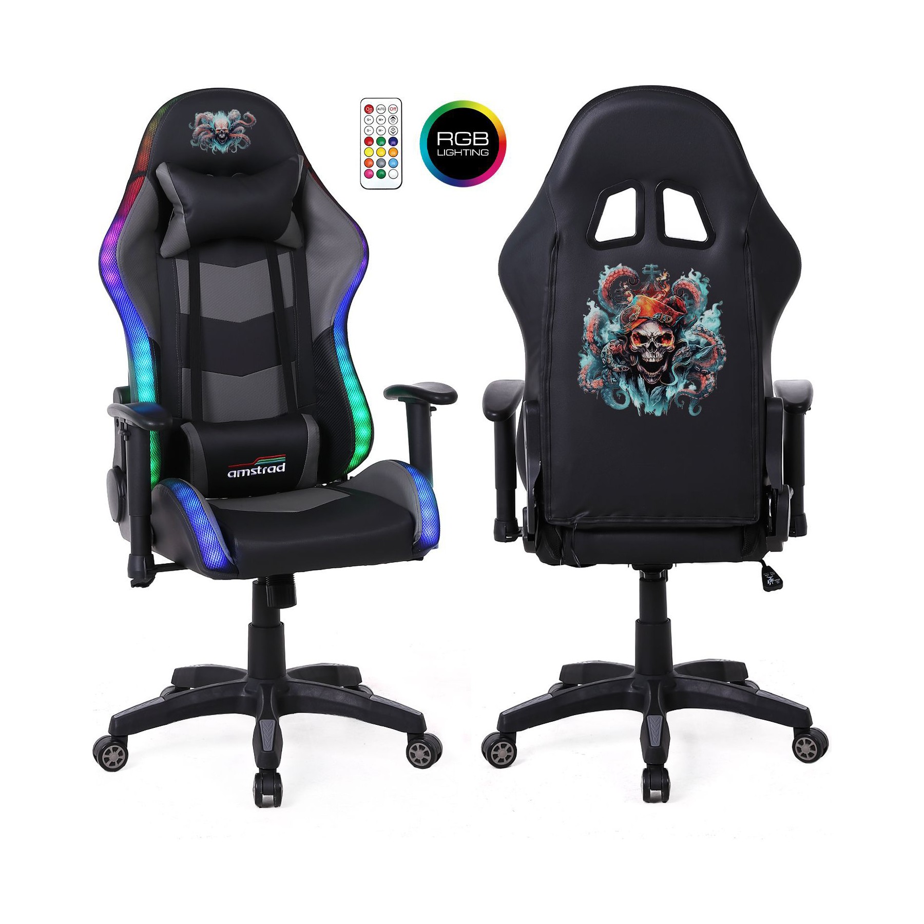 Chaise gaming AMSTRAD ELITE-LED-KRAKEN