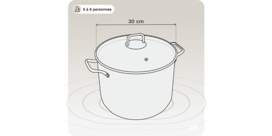 Faitout ESSENTIELB 30 inox avec couvercle