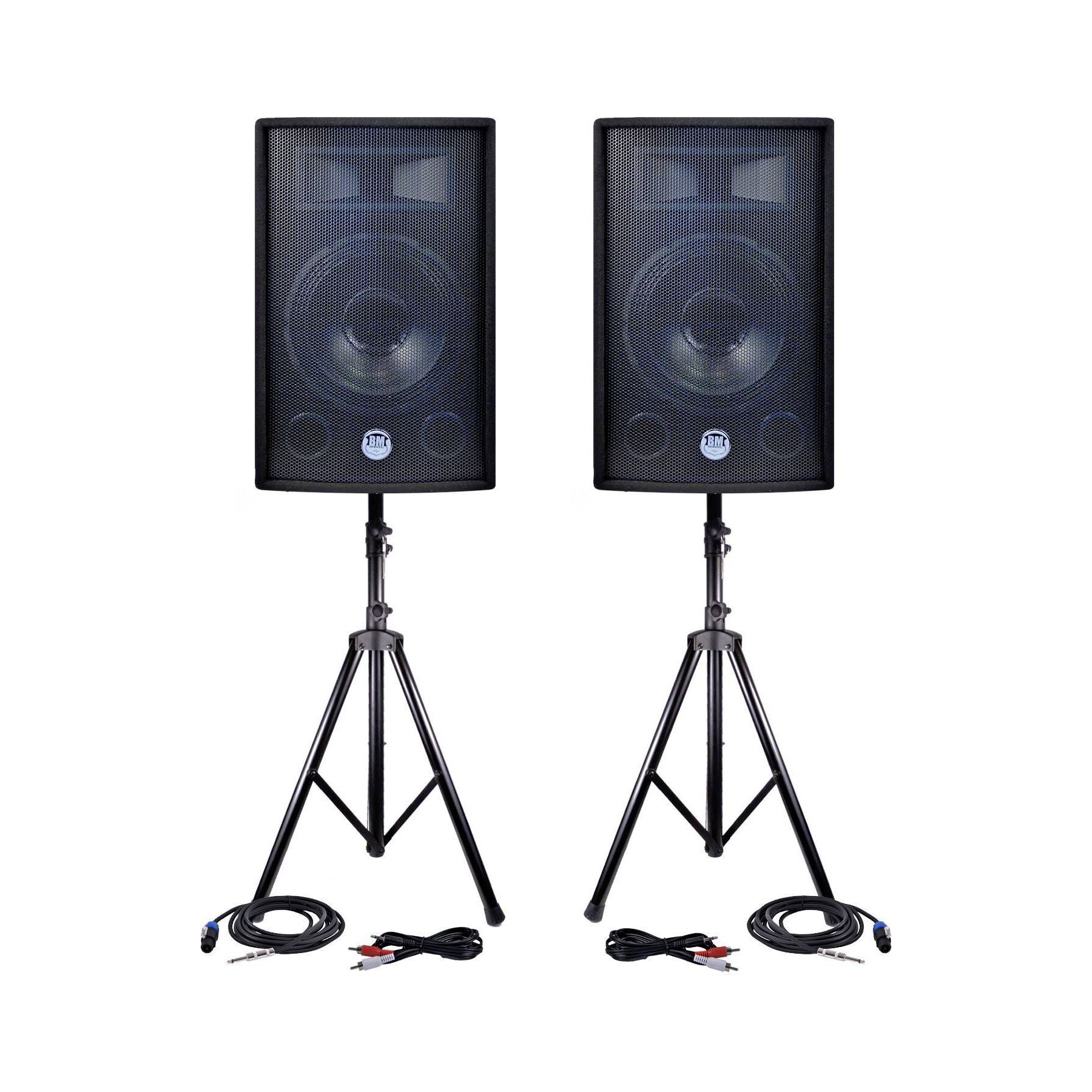 Pack sono BM SONIC 2 enceintes passives 600W+PIEDS-CÂBLES