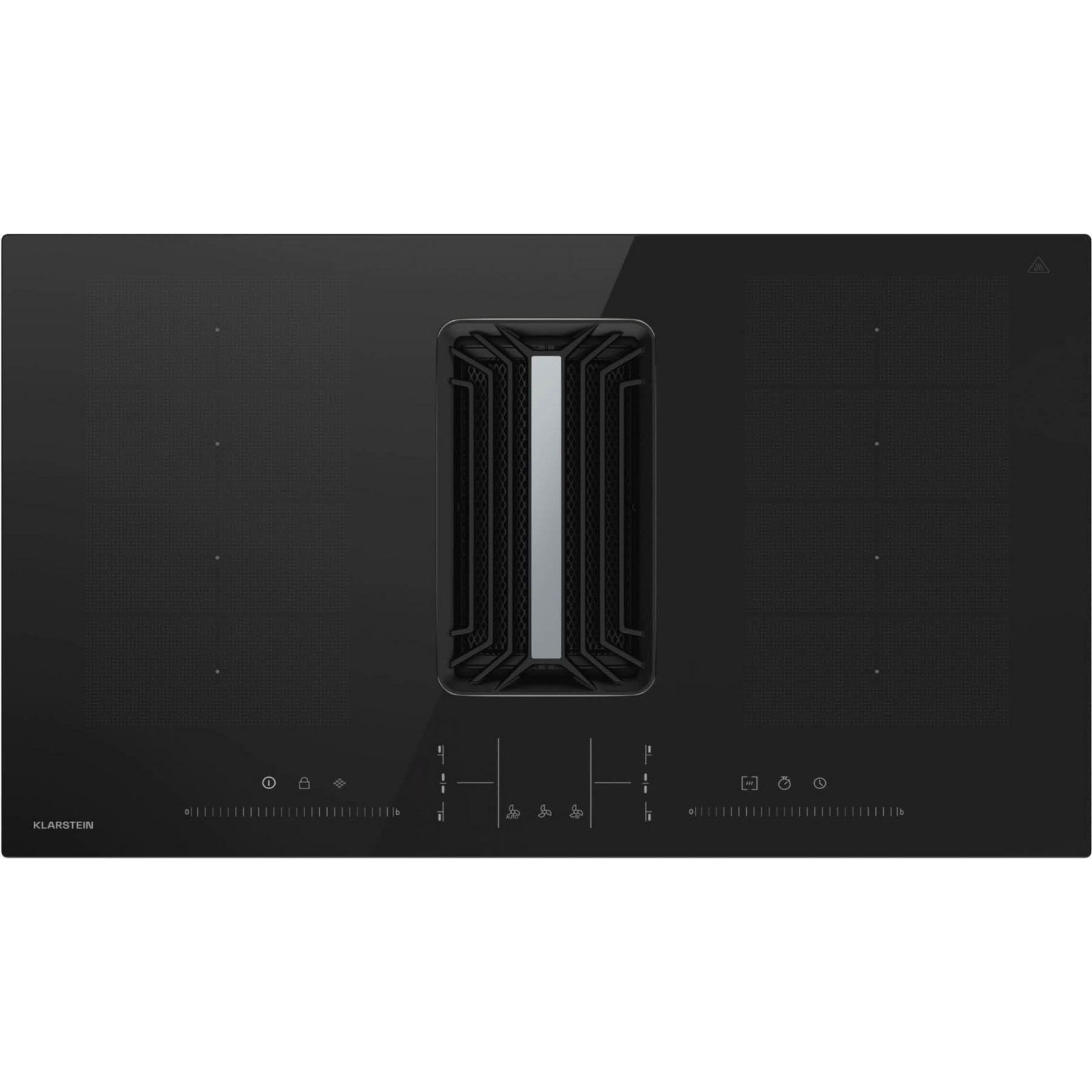 Plaque induction aspirante KLARSTEIN AirJet FlexPro hotte 90 cm Flexzone noir