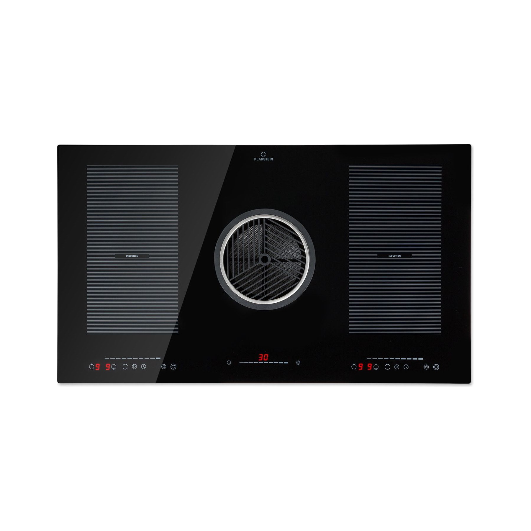 Plaque induction aspirante KLARSTEIN Full House 3.0 avec hotte 655 m³/h noir