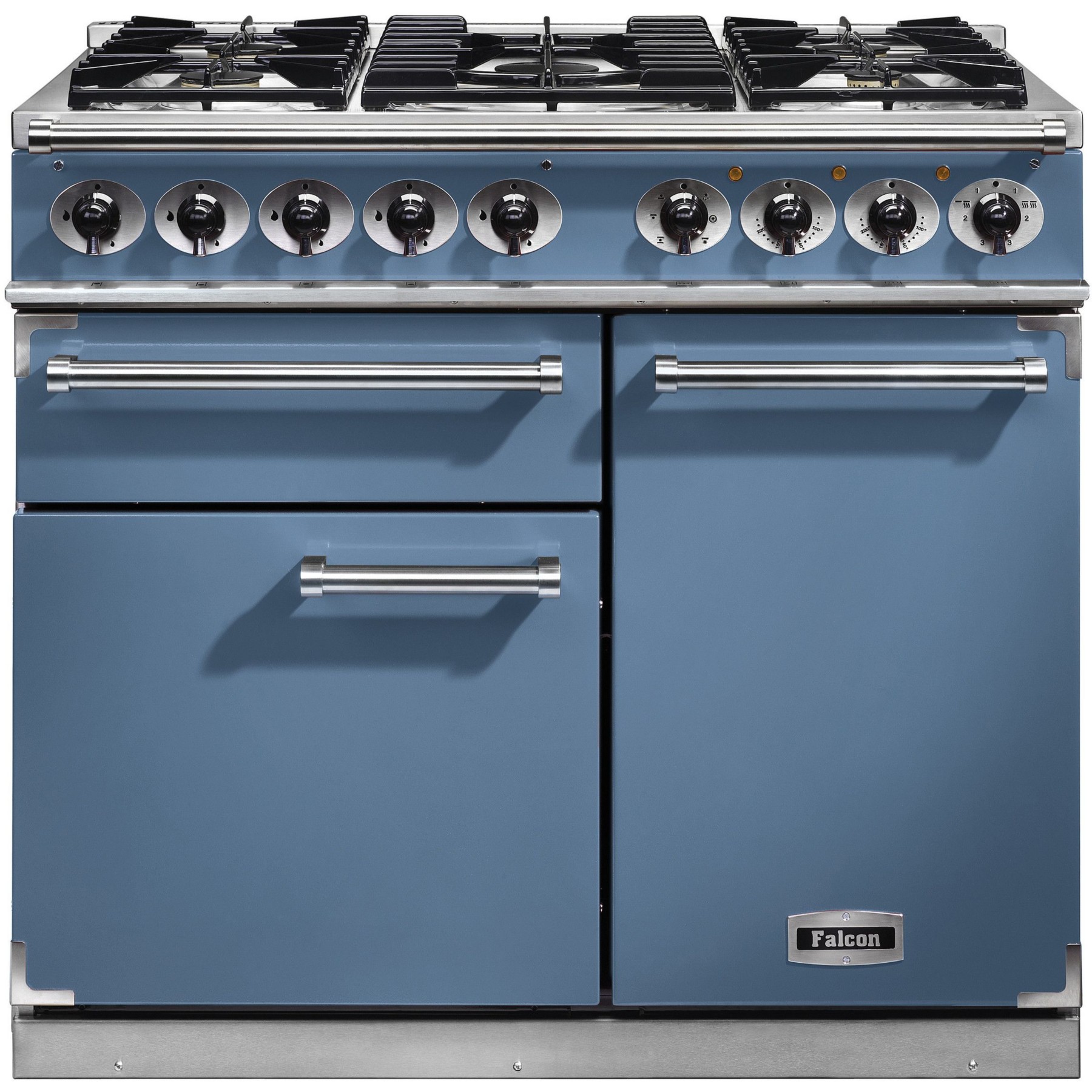 Piano de cuisson gaz FALCON Semi Pro DELUXE 100 BLEU DE CHINE NICKEL