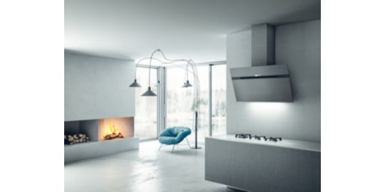 Hotte décorative murale inclinée ELICA STRIPE URBAN CAST IRON/A/90