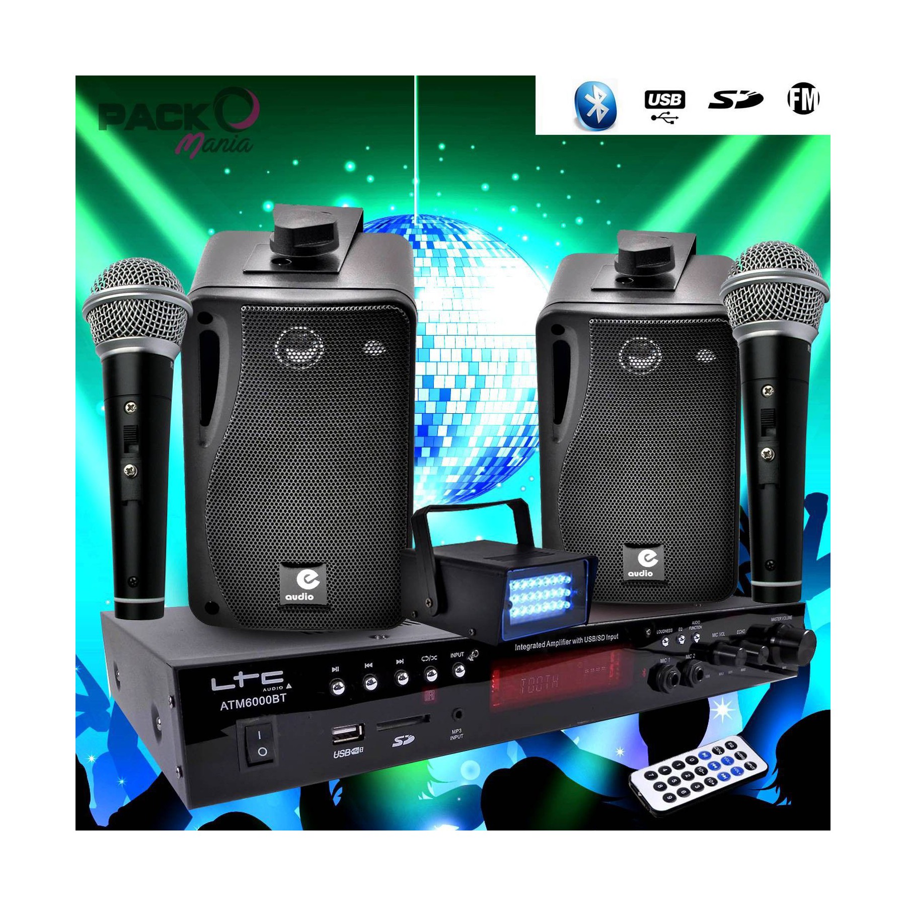 Karaoké LTC AUDIO Karaoké enfant Hi-Fi 100W + 2 micros USB