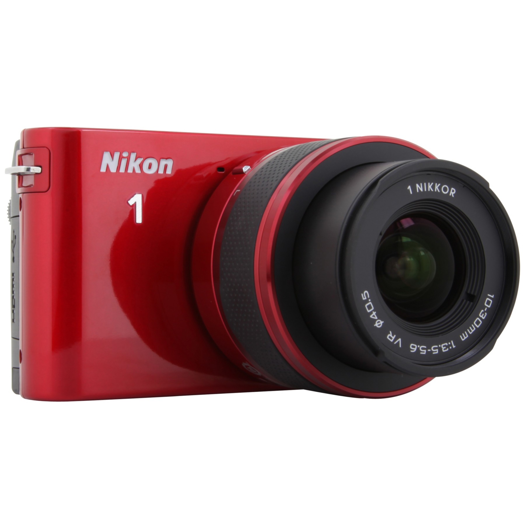 Appareil photo Hybride NIKON 1 J1 rouge + 10-30mm Reconditionné