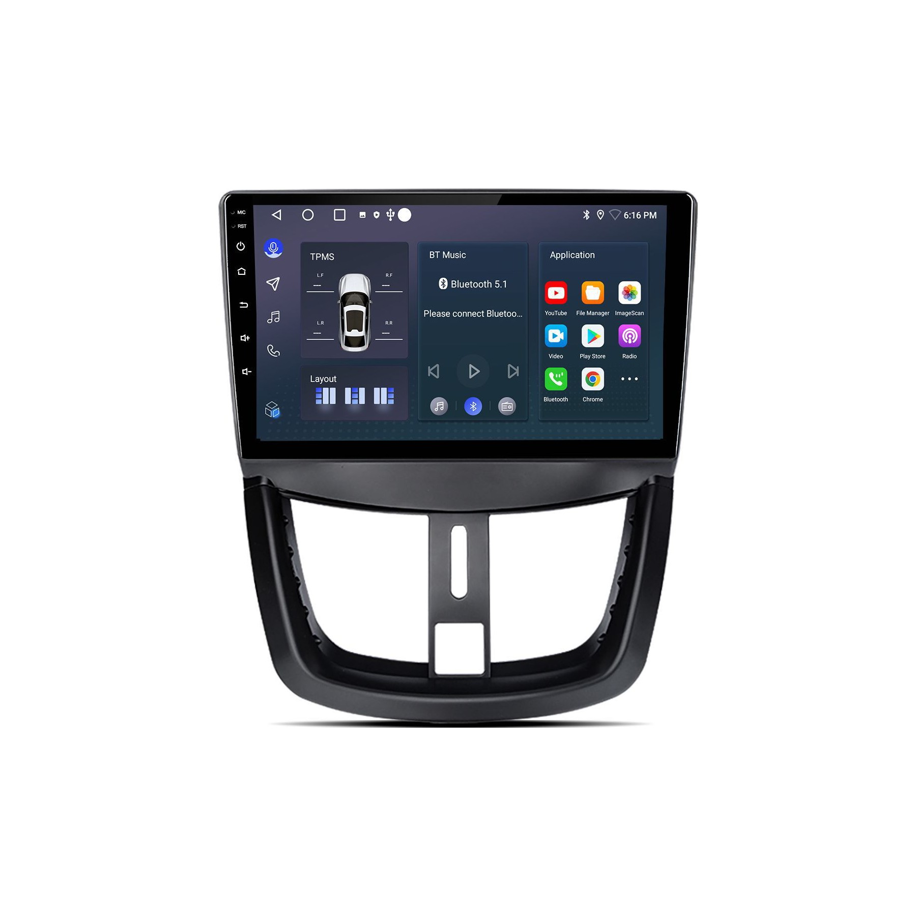 Autoradio connecté JUNSUN pour Peugeot 207 2006-15 64G 9"Carplay