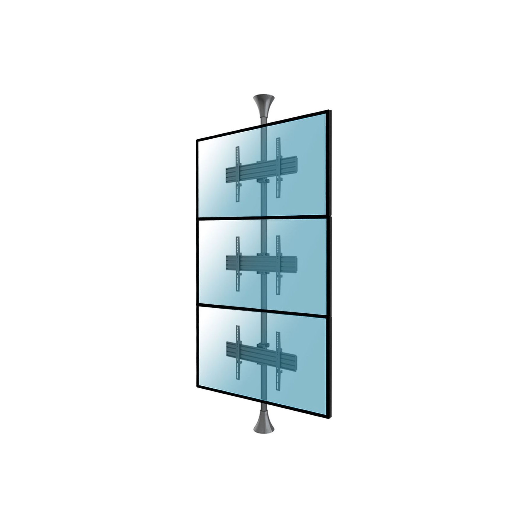 Pied TV KIMEX Support sol-plafond 3 écrans TV 32"-75",