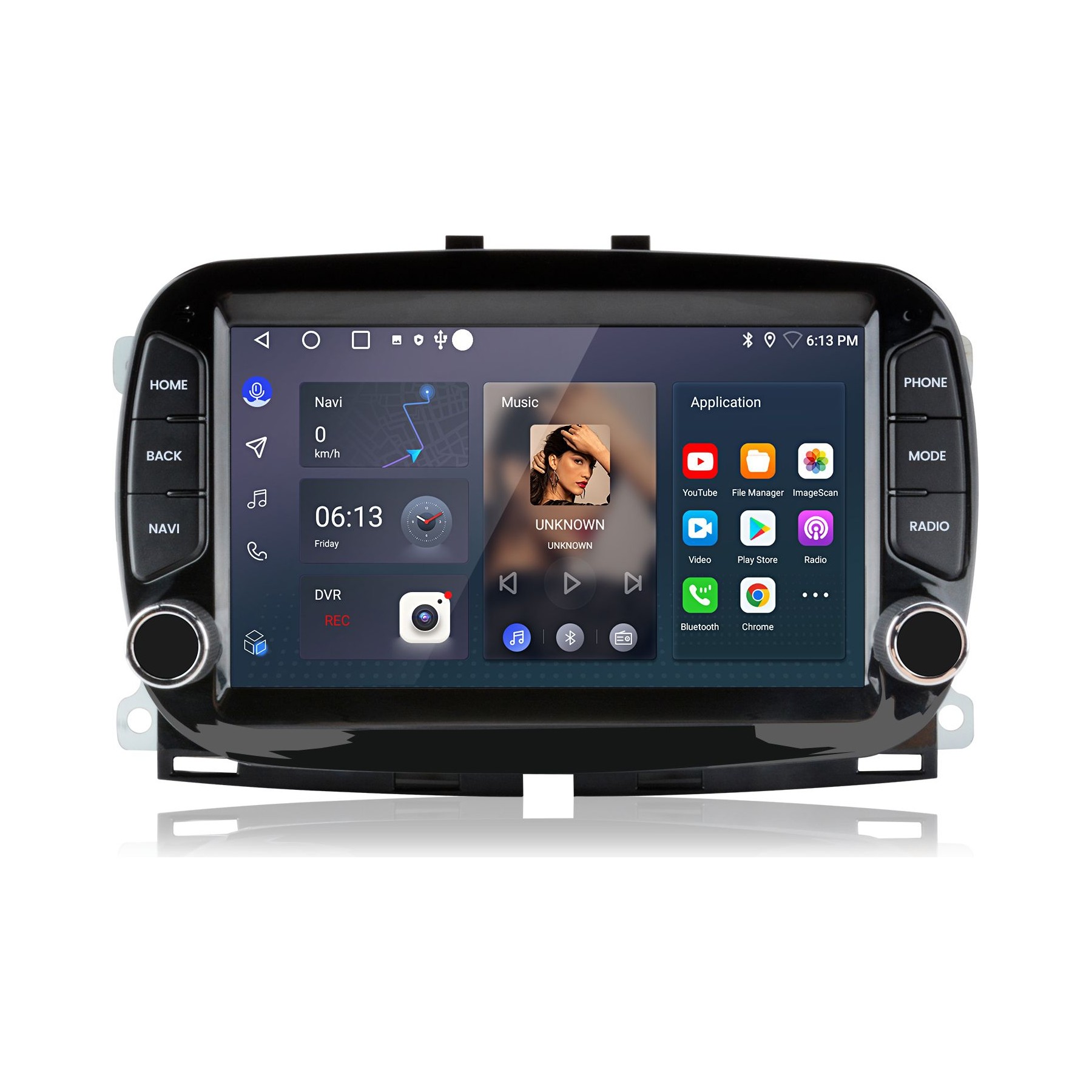 Autoradio connecté JUNSUN pour Fiat 500 2016-2019 2+64G 7" Carplay