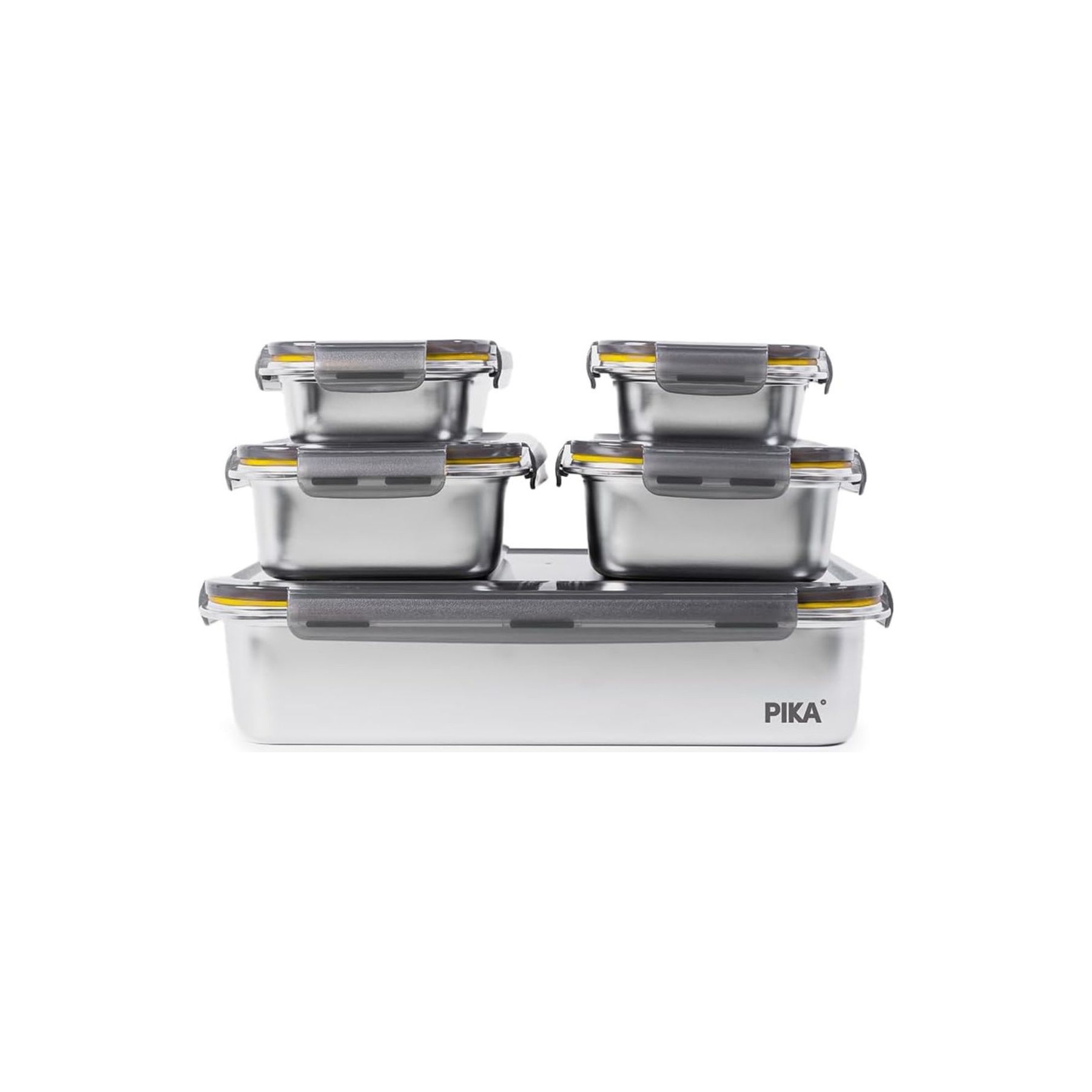 Boîte alimentaire PIKA Lot de 5 boites alimentaires en inox