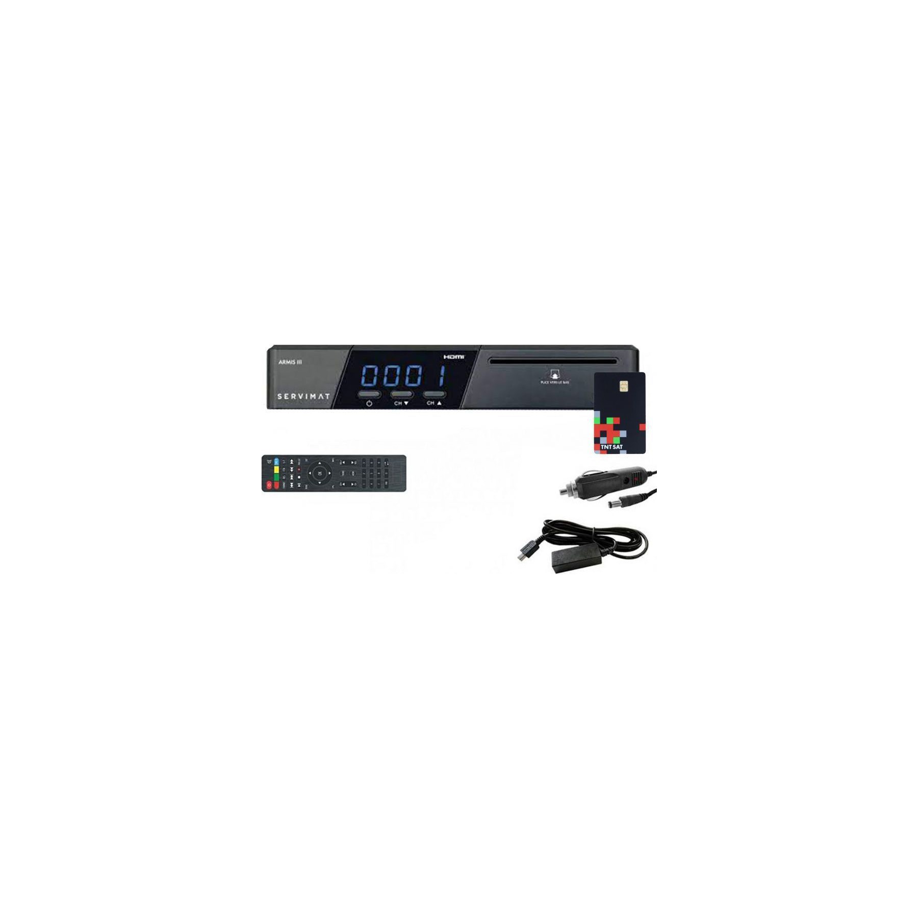 Décodeur satellite SERVIMAT Armis 3 Récepteur Satellite Hd + Carte